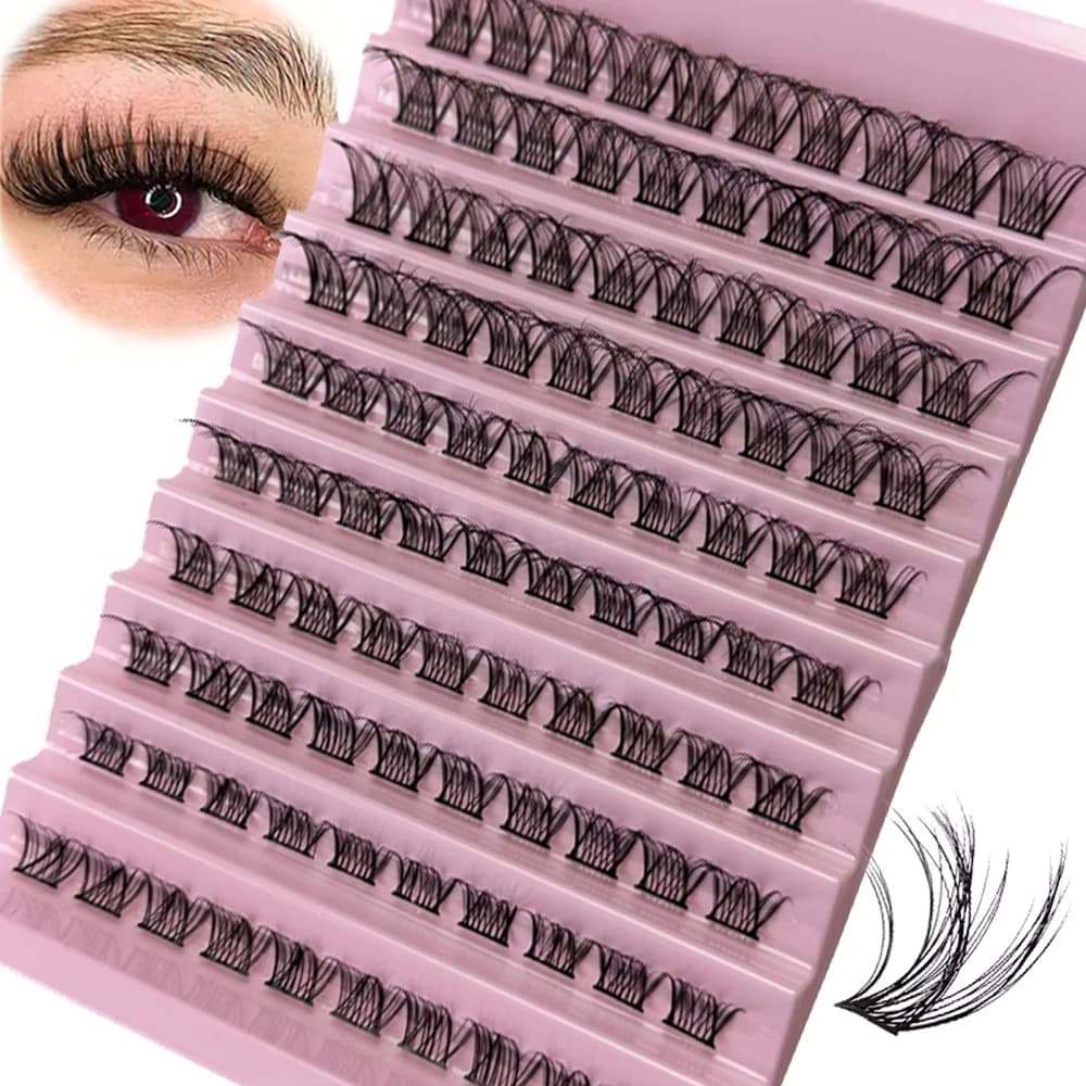 Ciglia a grappolo individuali Estensione ciglia fai da te 8-16mm Ciglia a grappolo sottili Ciglia finte riutilizzabili a fascia super sottile