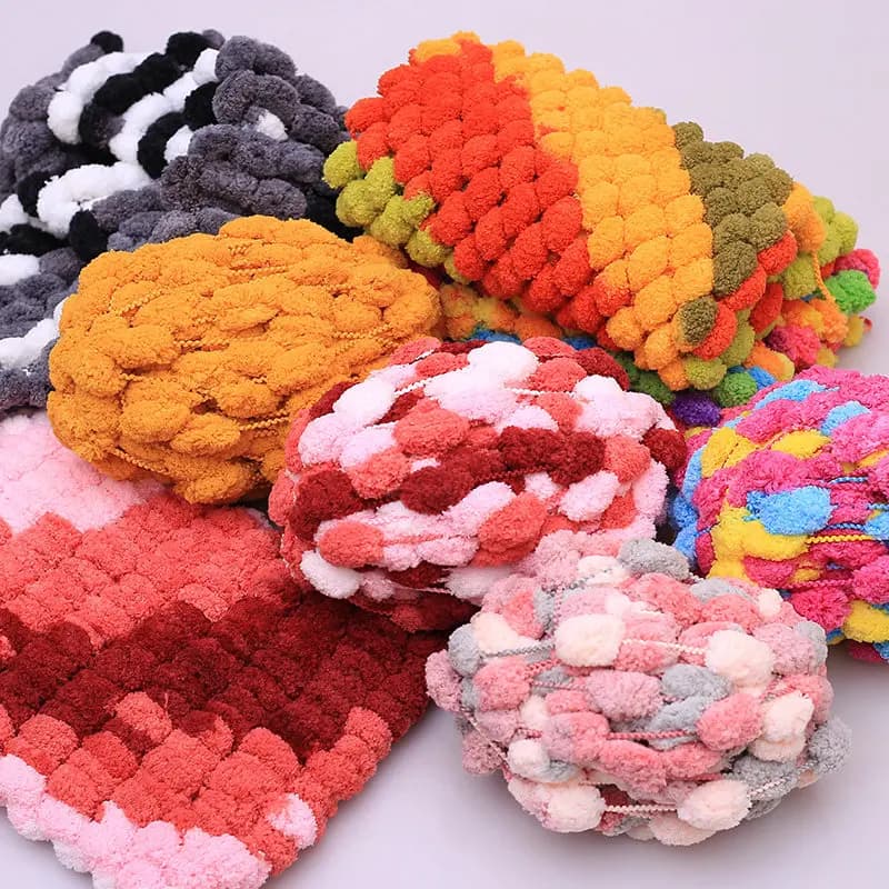 1 pz Filato Arcobaleno 130g, Filato Colorato in Poliestere per Coperte, Cuscini, Tappeti all'Uncinetto, 25m 984in