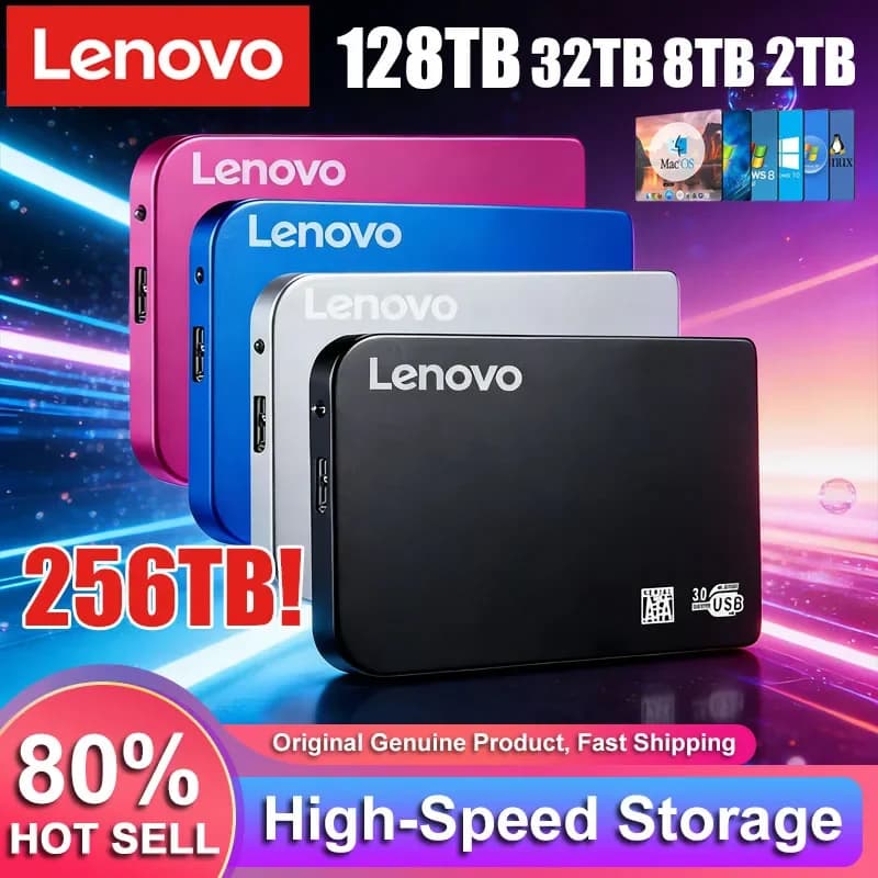 Lenovo Mijia SSD Portatile ad Alta Velocità 4TB 8TB 16TB, Unità a Stato Solido Esterna con Interfaccia USB3.0, Disco Rigido Mobile 128TB