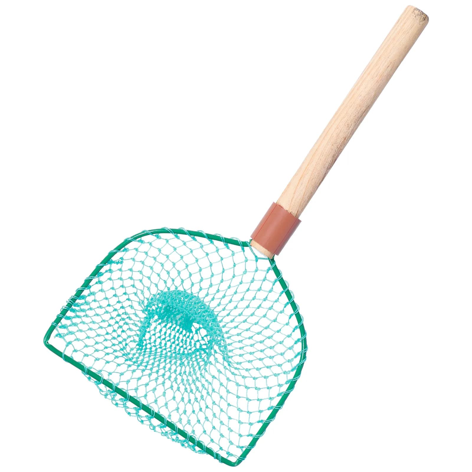 Rete da Pesca Portatile con Manico in Legno Naturale, Rete Resistente all'Usura, Sicura per le Squame, Leggera, Facile da Riporre, Perfetta per Laghi