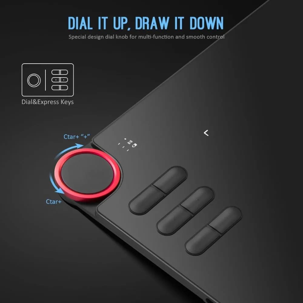Tavoletta da disegno Deco 03, penna stilo senza batteria a 8192 livelli, wireless 2.4G, quadrante di scelta rapida, pulsanti programmabili