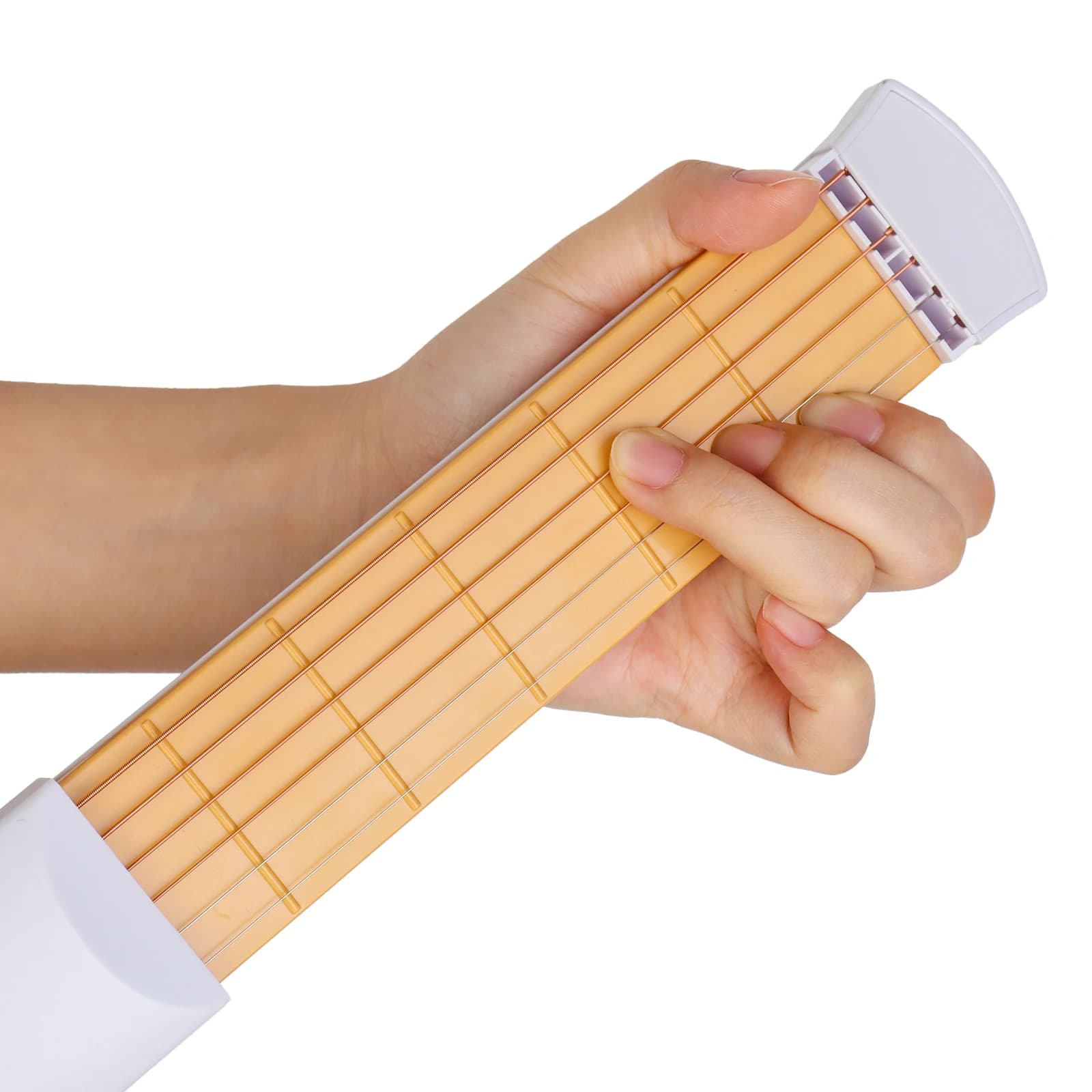 6 String 6 Fret ABS Fingerboard Portable Pocket Guitar Practice Tool for Beginner with Tuning Wrench, Guitar Strings, Picks