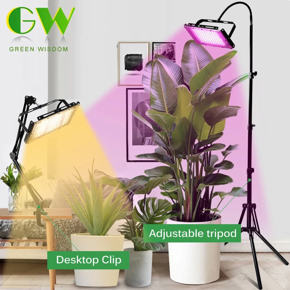 AC220V LED Cultivation Plant Light 50W/100W Phyto Lamp Spectro Complete Cultivation Lights with Bracket Adjustable Tripod for Flower Seeds Veg