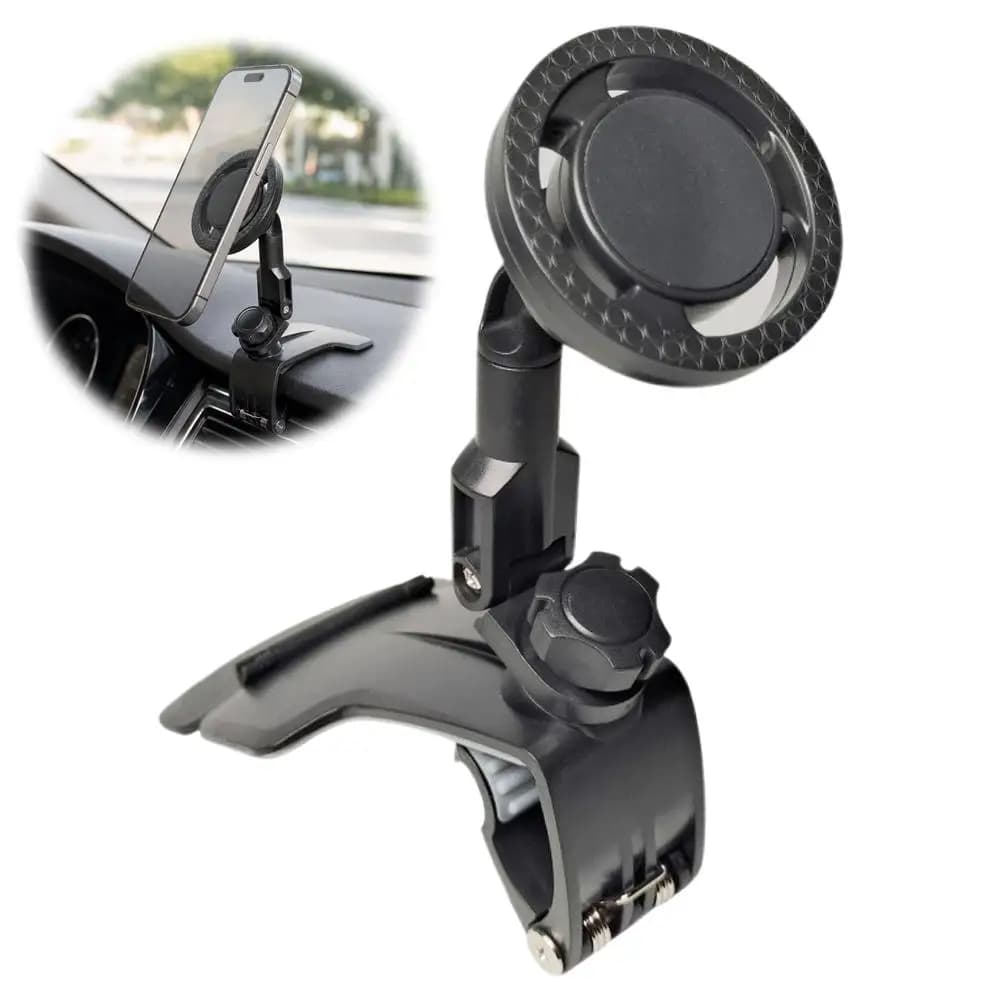 Universal Magnetic Car Phone Holder Dashboard Clip Mount 360 Rotation Adjustable Cell Phone Stand for Car