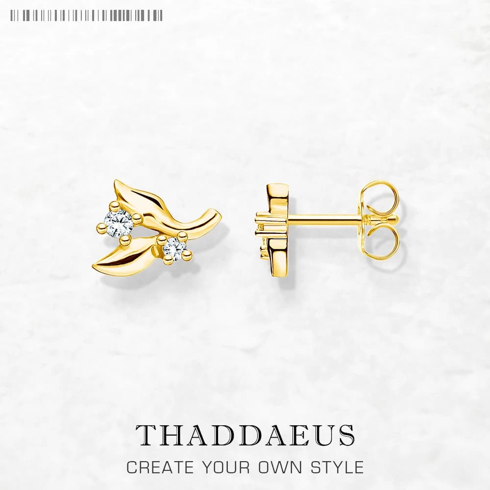 Orecchini a bottone foglie gioielleria raffinata per le donne regalo alla moda In argento Sterling 925