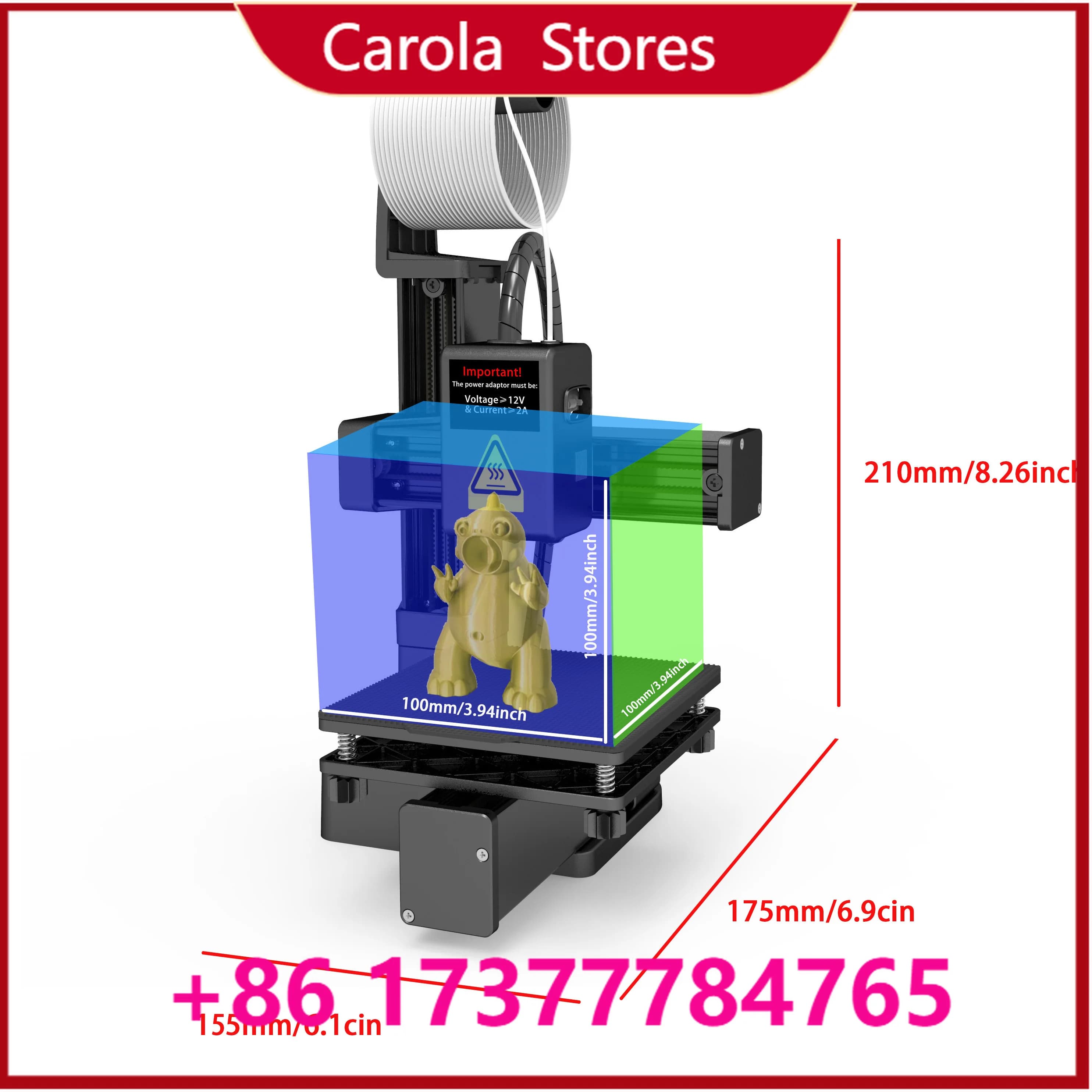 Stampante 3D EasyThreed Entry Level Compatibile con Filamenti PLA TPU da 1,75mm, Adattatore Incluso