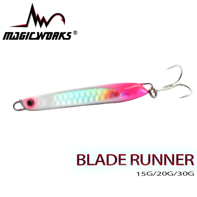 MAGIC WORKS Lento Glow Metallo Jig Richiamo di Pesca 15g 20g 30g Mare Richiamo di Pesca Piastra di Ferro Richiamo di Pesca Esca Dura Attrezzatura Per Bass Pike