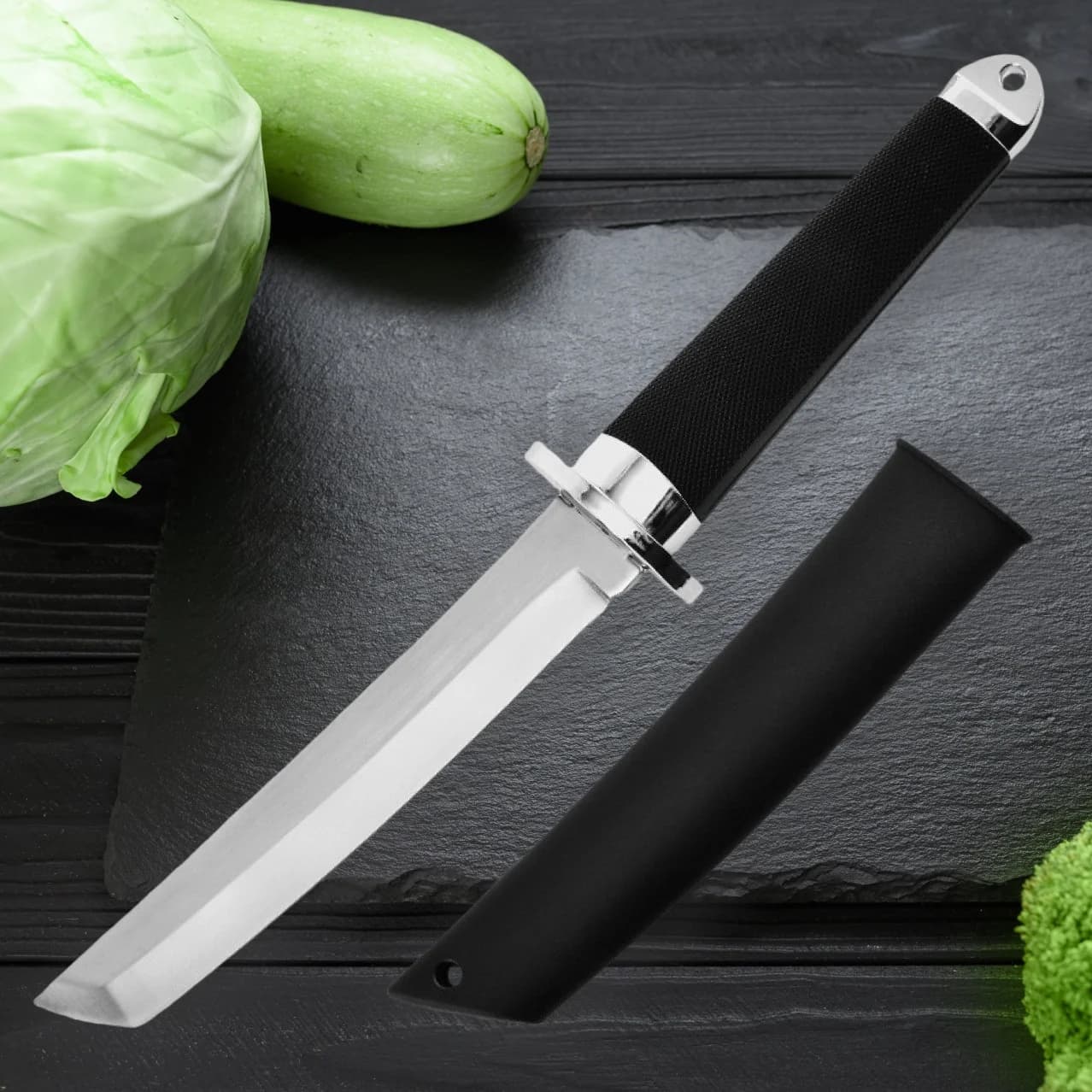 Portable Straight Knife, Wilderness Survival One-piece Keel Knife, Handle Meat Knife, Sharp Fruit Cutting Knife
