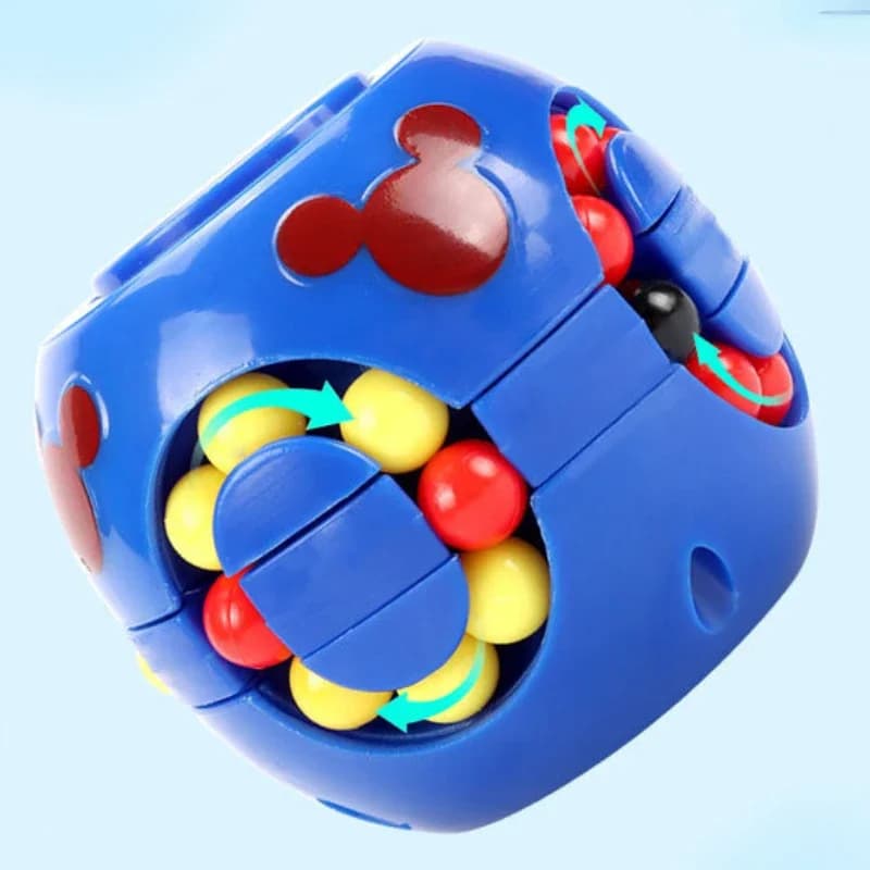 2in1 Cubo di fagioli magici Rotante Spinner a mano Agitarsi Giocattoli Puzzle educativo Regalo antistress per bambini Palla antistress Regalo di Natale