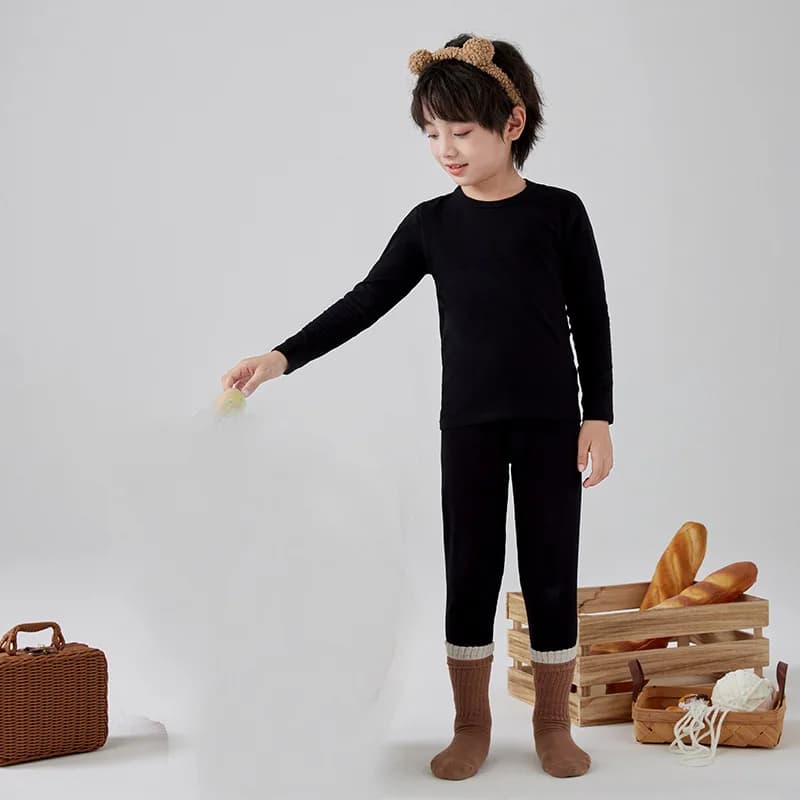 Set di magliette e pantaloni termici in cotone per bambini, colori caramella, intimo per neonati e bambini da 3 a 9 anni, pigiama termico per bambini