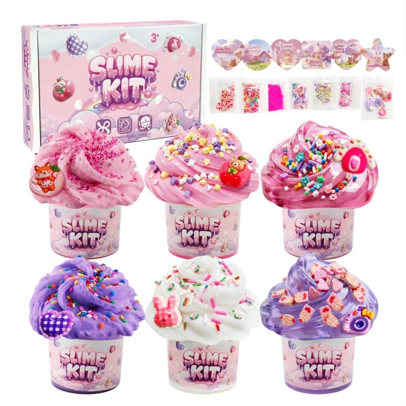 Kit di 6 Slime a Forma di Nuvola, Set di Slime Morbidi ed Elastici per Bambini e Bambine, Regali per Feste, Riempitivi per Sacchetti Regalo, Giocattoli per Compleanni