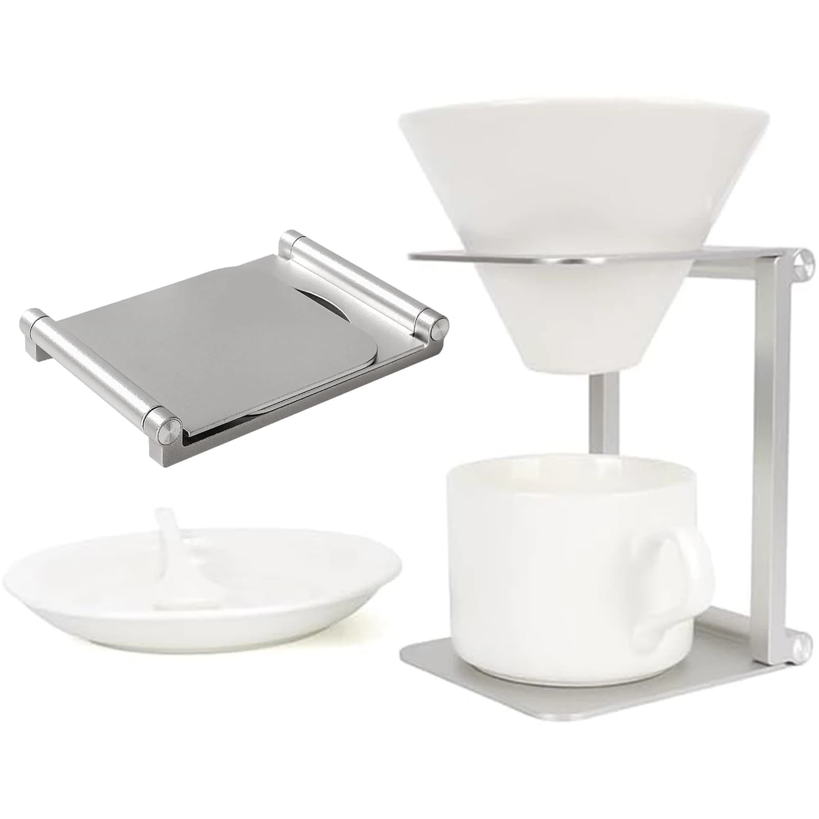 Support for Foldable Coffee Machine Support for Metal Express Coffee Machine with Adjustable Aluminum Alloy Height for Home Office Travel