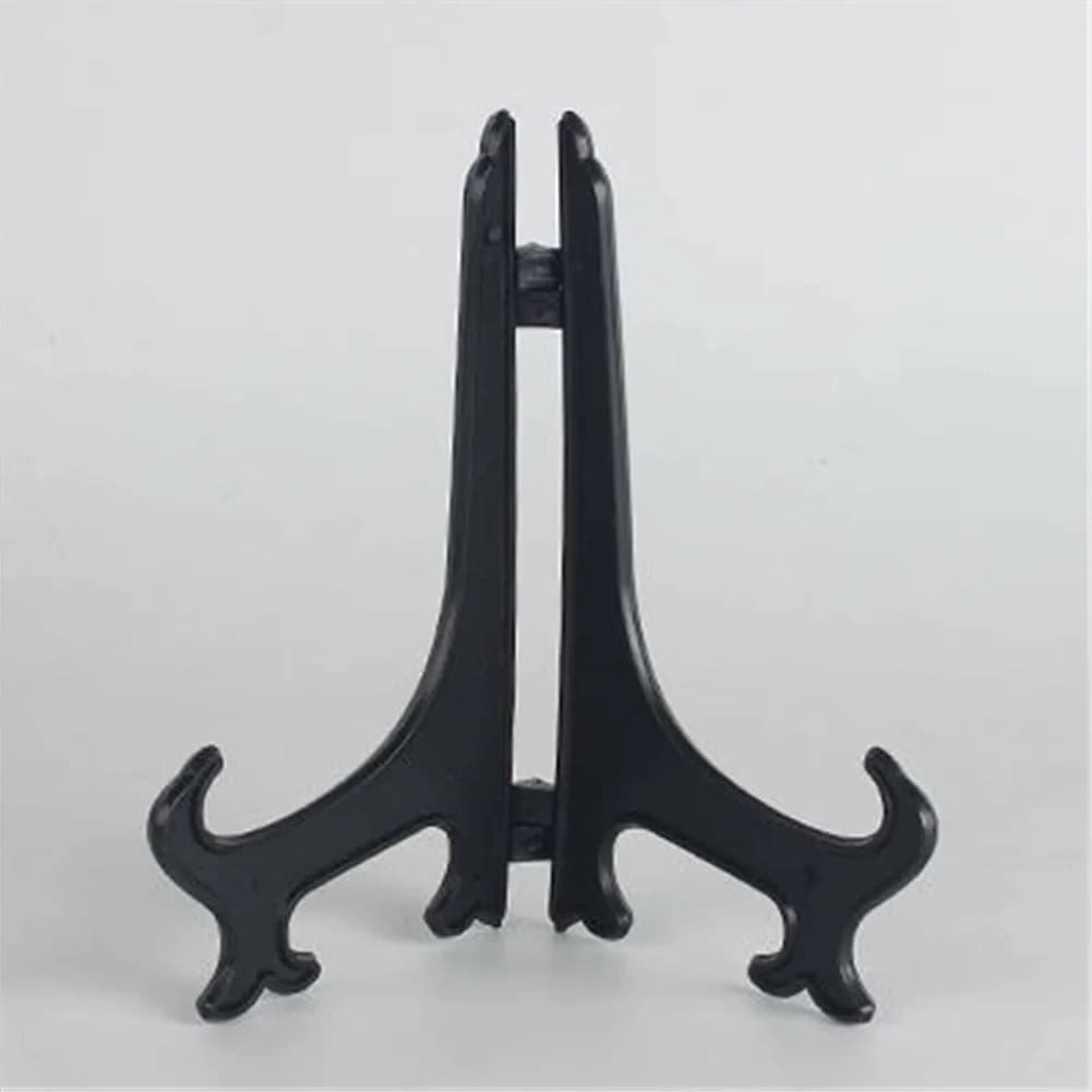 10pcs Portable Picture Frames Photo Book Pedestal Holder Display Stand Stander Black/Clear 3inch Plastic Easels Plate Holders