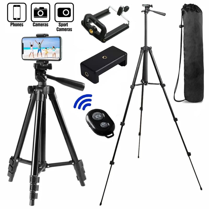 Treppiede per telefono Supporto per treppiede per telefono con registrazione video da 102 cm con supporto per fotografia universale per fotocamera remota Bluetooth