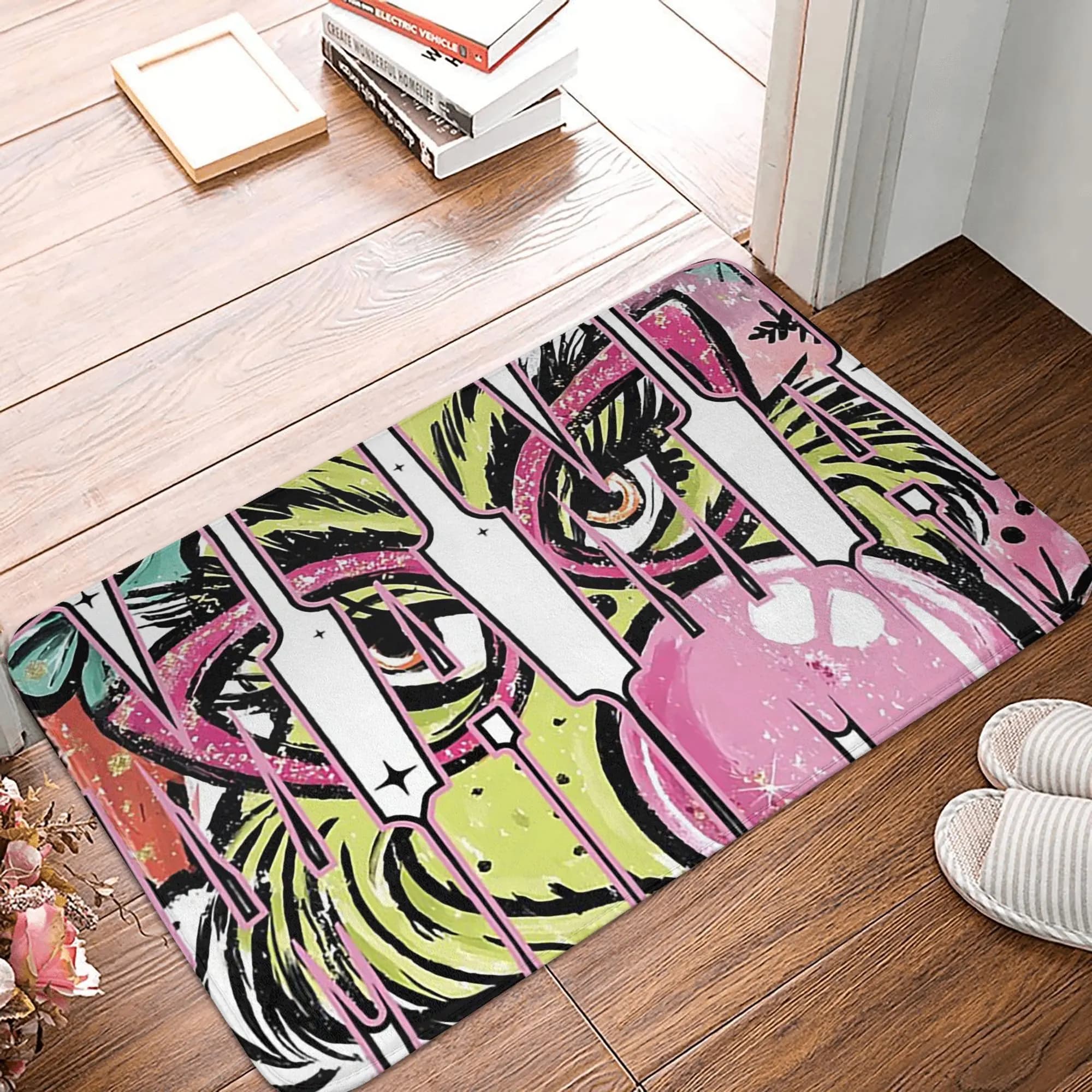 Pink Grichmas Mama Christmas Mama Zerbino anti-slip Kitchen inlet Mats bathroom house
