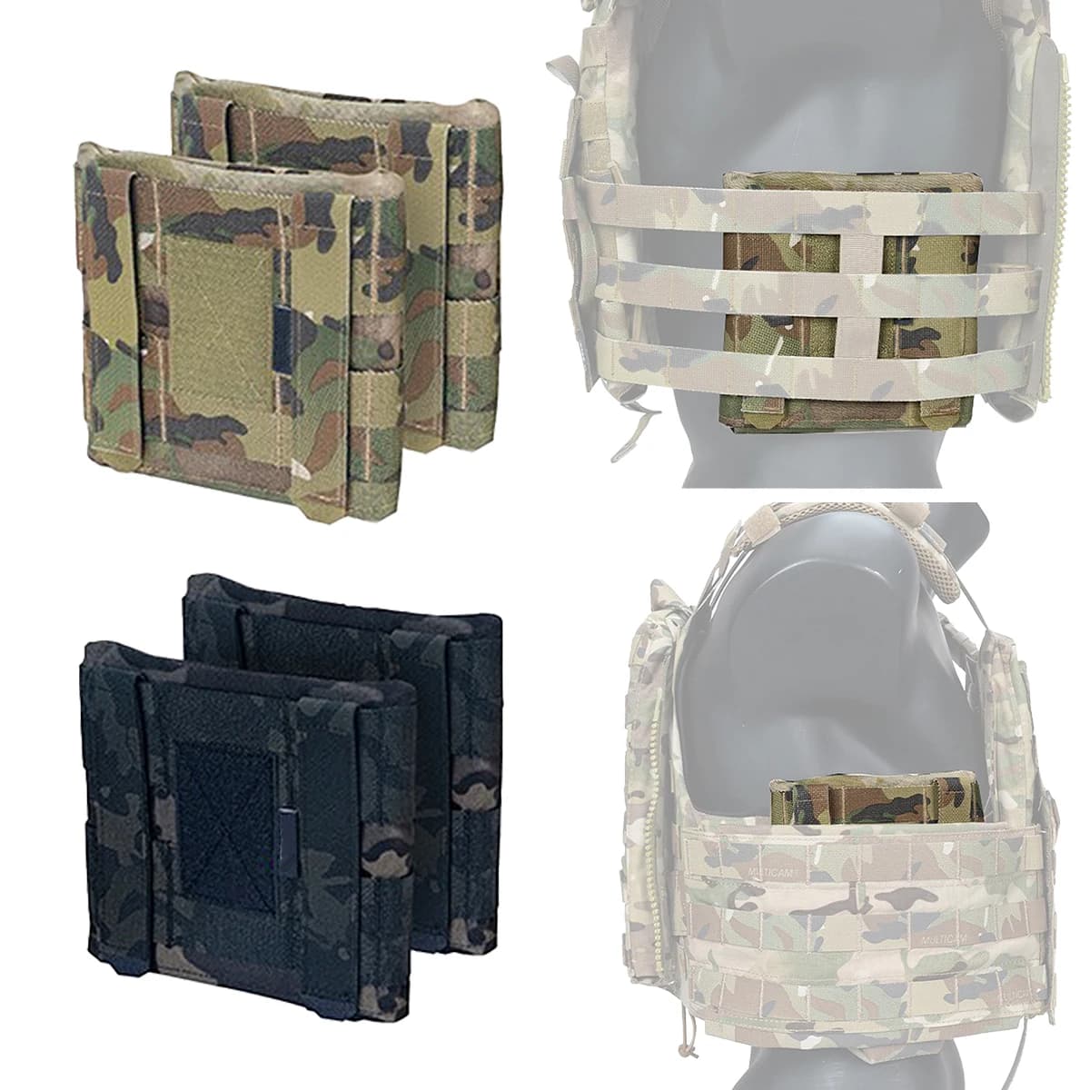 Tasca tattica per piastra laterale per JPC2.0 AVS Vest Molle Caccia mimetica Custodia laterale 2 pezzi Protezione della vita Accessori per pannelli laterali