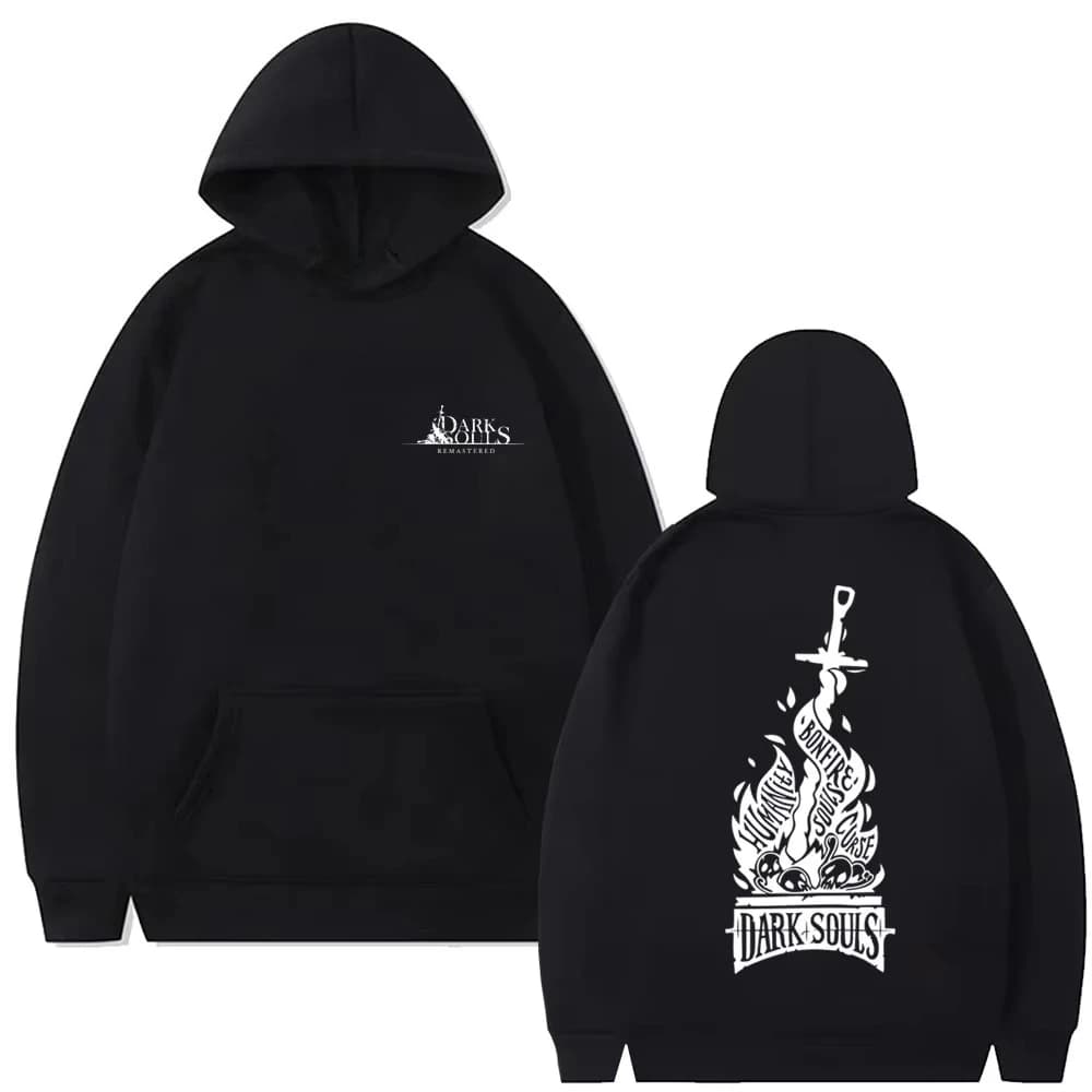 Felpa con Cappuccio Unisex Stampa Dark Souls 2026 Primavera Autunno Inverno, Moda Gotica Rock, Felpa Casual Vintage da Uomo