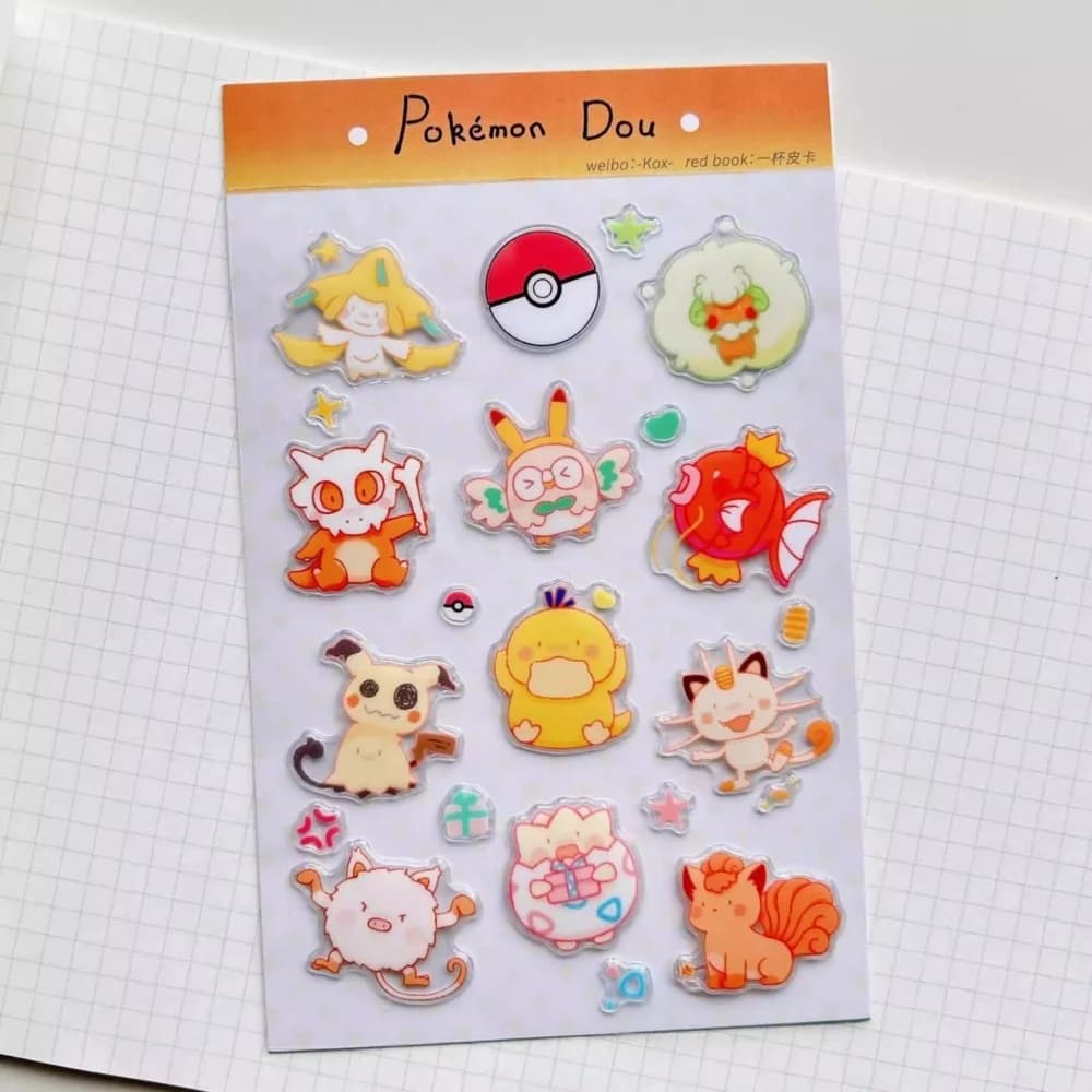 Adesivi Tridimensionali Impermeabili Pokemon Cubone Eeveelution, Decorazioni Fai-da-Te per Quaderni, Tazze, Cover per Telefoni, Regalo di Compleanno per Amici