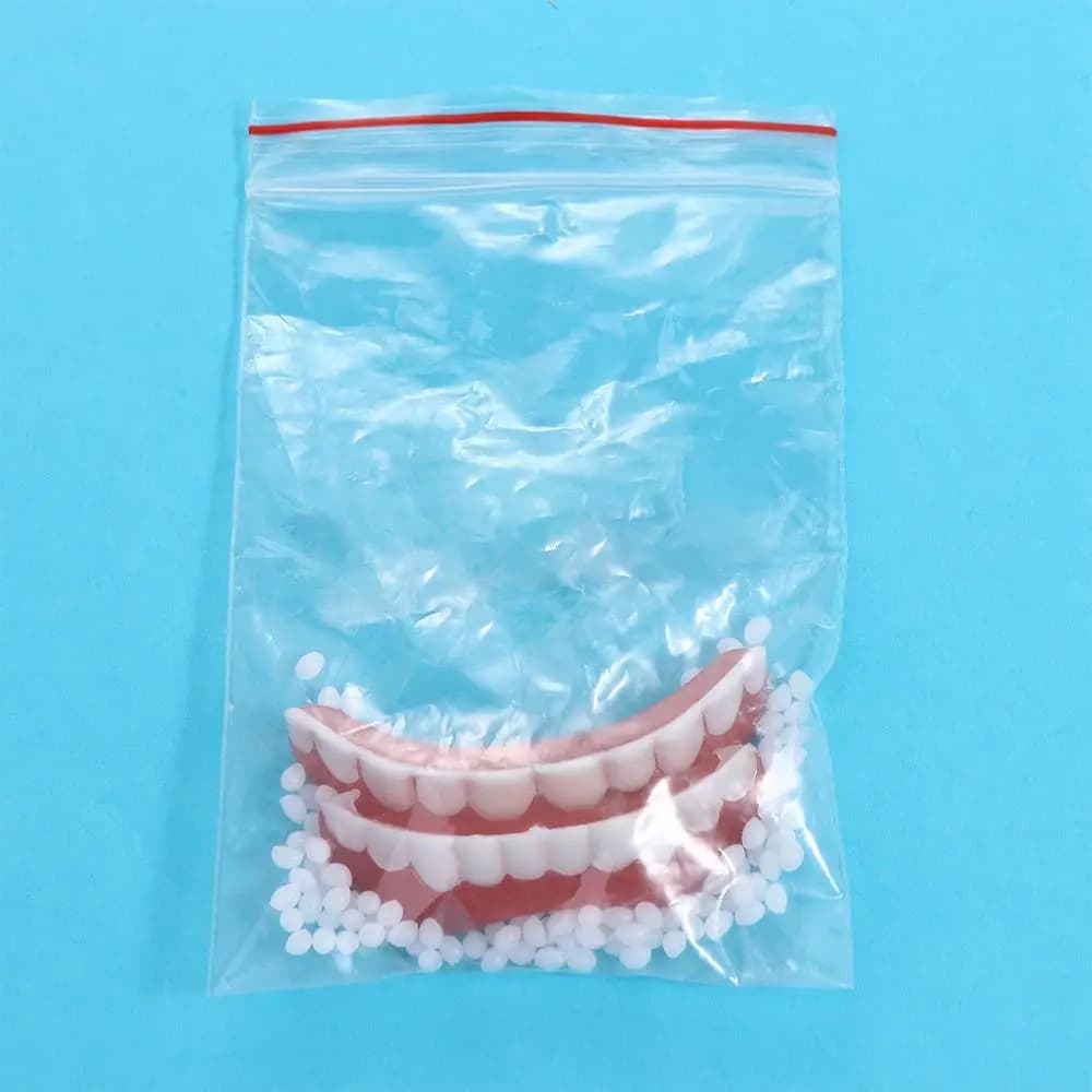 Toothpaste with tooth filling glue, fake teeth whitening, silicone orthodontic devices, comfortable fake temporary teeth, dental makeup