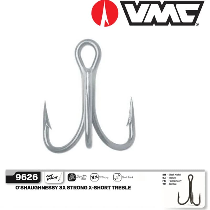 VMC PS9626 TripleAnchoHooks Ganci rinforzati importati originali francesi Tre ganci di ancoraggio Attrezzatura da pesca Esca Spinato Trible HOOK