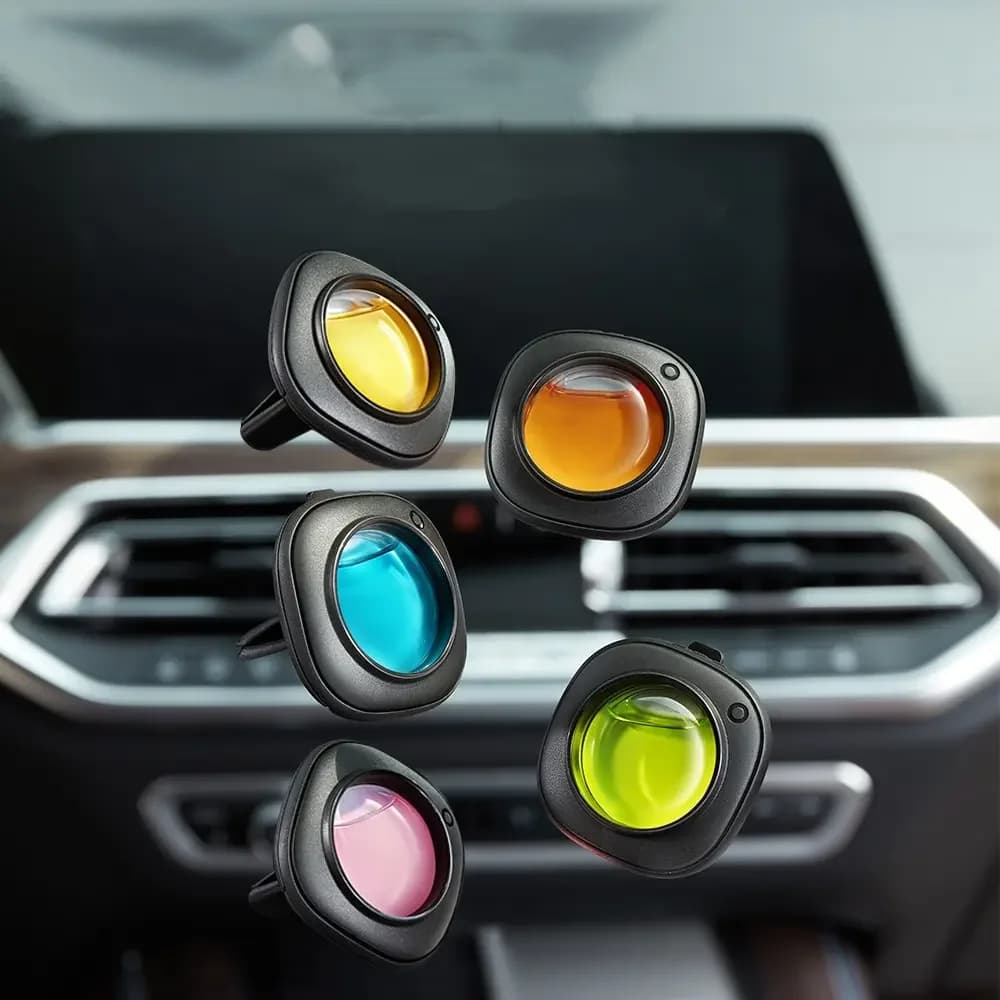 Clip per aromaterapia con uscita d'aria automatica per profumo per auto con deodorante per ambienti con olio essenziale per interni auto, profumo per la rimozione degli odori
