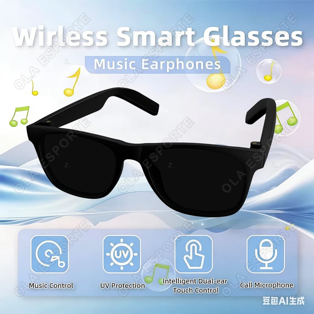 New Fashion Smart Glasses 2026: Bluetooth Calls, Audio Play and Music, Anti-Reflective Smart Sunglasses for Men's Cycling