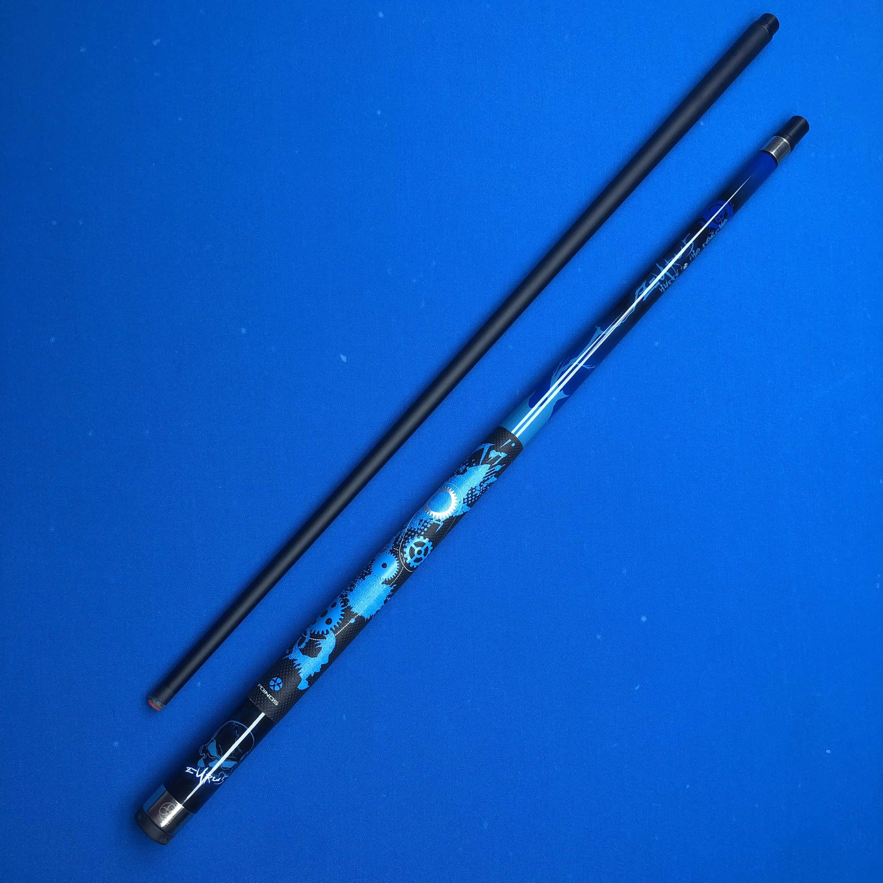 Stecca da Biliardo in Carbonio 12.5mm a Bassa Deflessione con Punta Stratificata Rainbow, Giunto a Sgancio Rapido e Impugnatura in Gomma per Giocatori di Biliardo