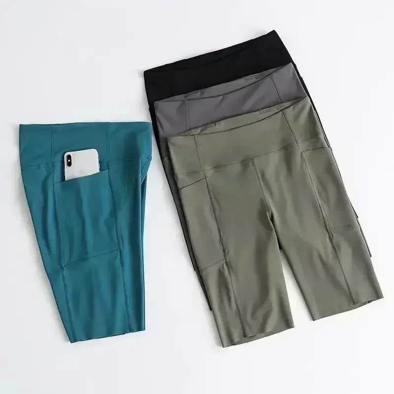 Women's Lemon Sports Shorts with Pockets, High Life, Fitters, for Yoga, Fitness, Gym, Running and Cycling