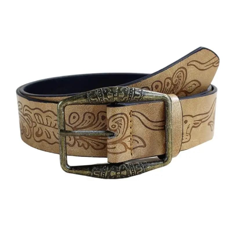 A52E Unique Waist Belt Engraved Flower Buckle for Stage Dancers Costume Jewelry Waist Body Jewelry Retro Buckle