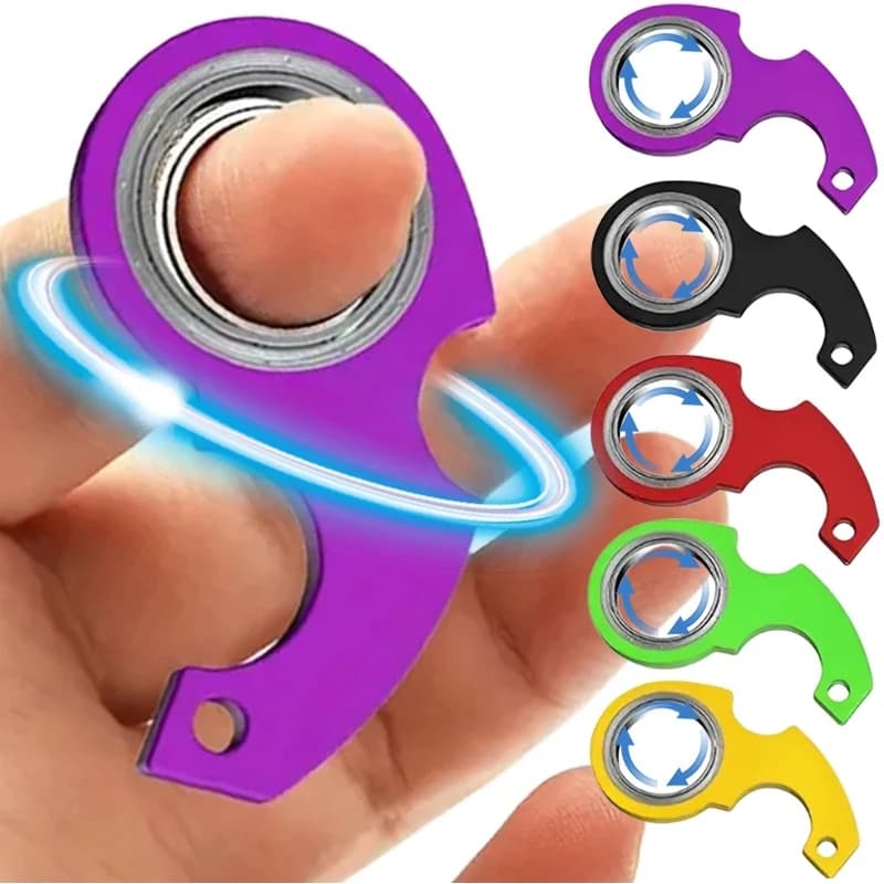 Portachiavi creativo Fidget Spinner Giocattoli antistress per l'ansia Autismo ADHD EDC Roba interessante per adolescenti Adulti Bambini Grandi regali