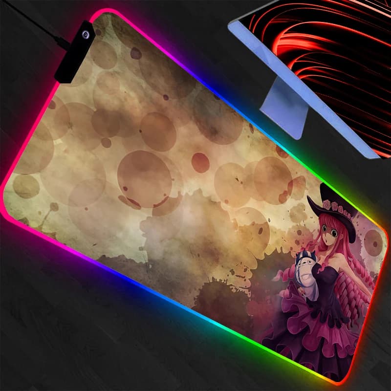 Tappetino per Mouse RGB Grande Monoblocco, Tappetino LED per Tastiera da Gamer, Tappetino da Scrivania per PC, Tappetino da Gioco Retroilluminato per LOL, Durevole