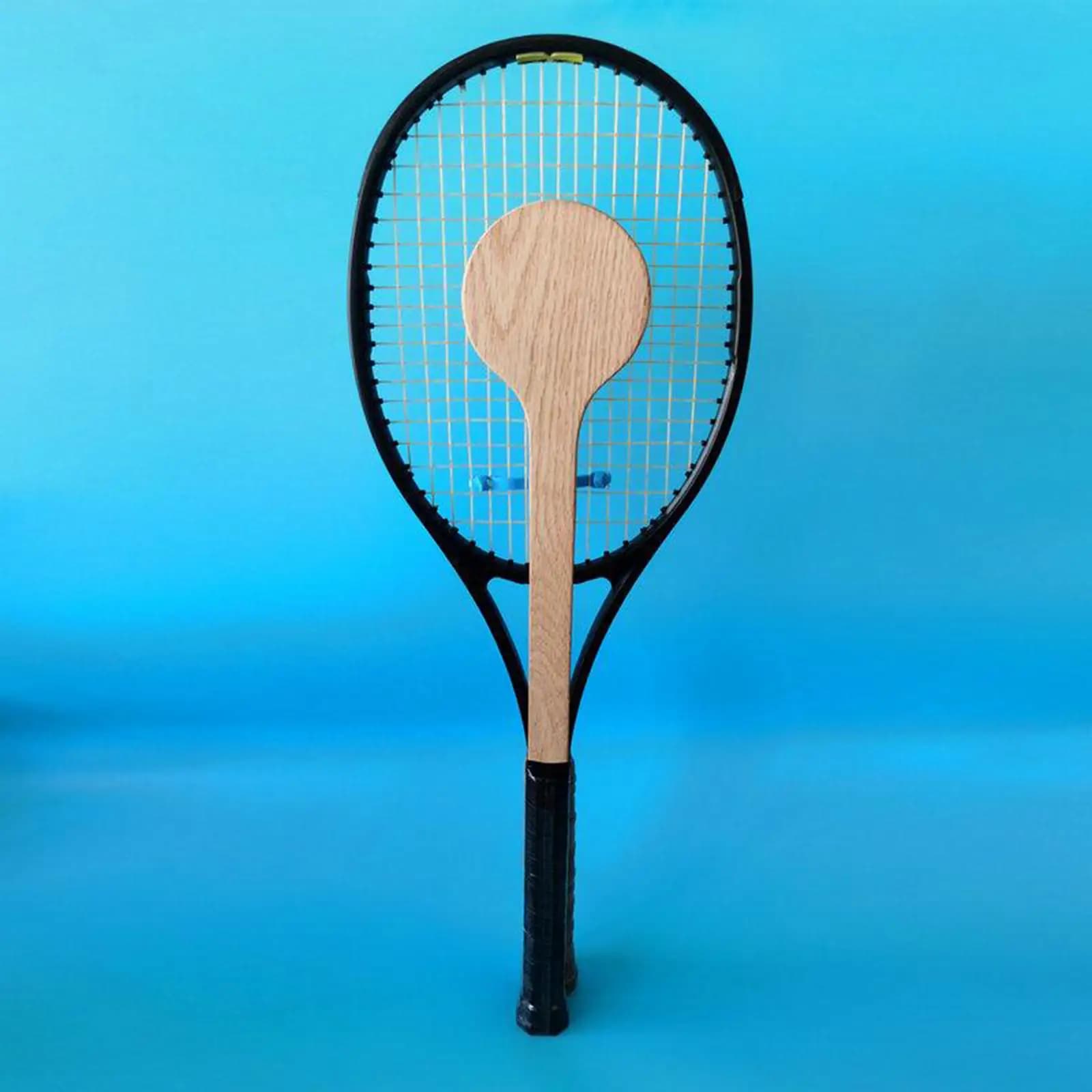 Racchetta da Tennis in Legno per Allenamento del Punto Ottimale, Strumento per Principianti per Pratica Precisa