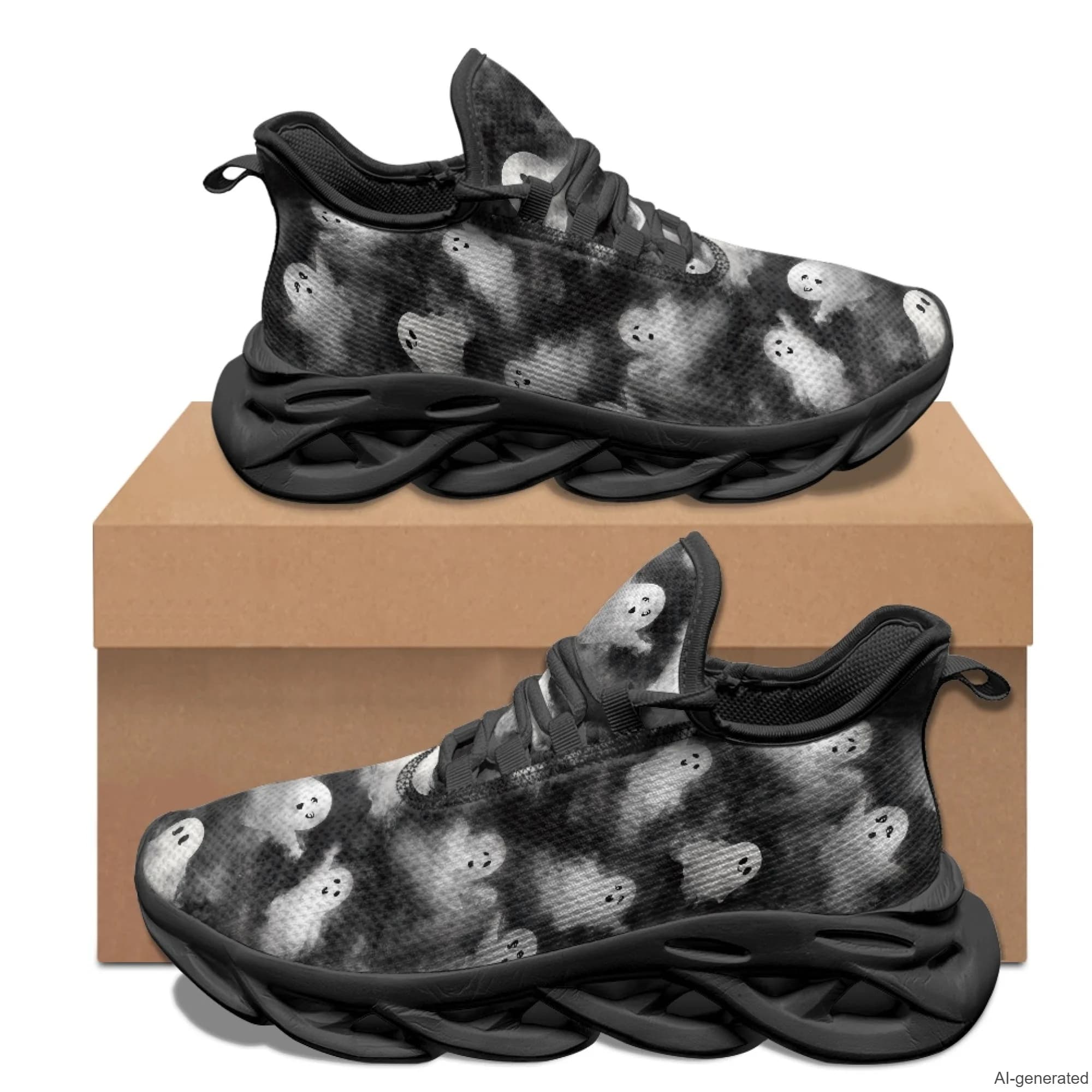 XIXIRIMIDO Max Soul Shoes Halloween Ghosts Print Running Shoes for Men Casual Fashion Women Snakers Walking Shoes 35-48