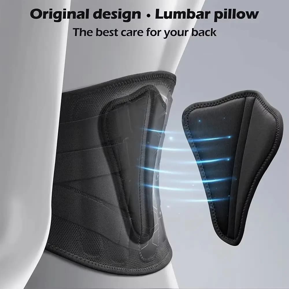 Supporto Lombare Sportivo Traspirante con Molle Flessibili, Cintura Leggera di Sostegno per la Vita, Imbottitura Morbida Antiscivolo per Sciatica