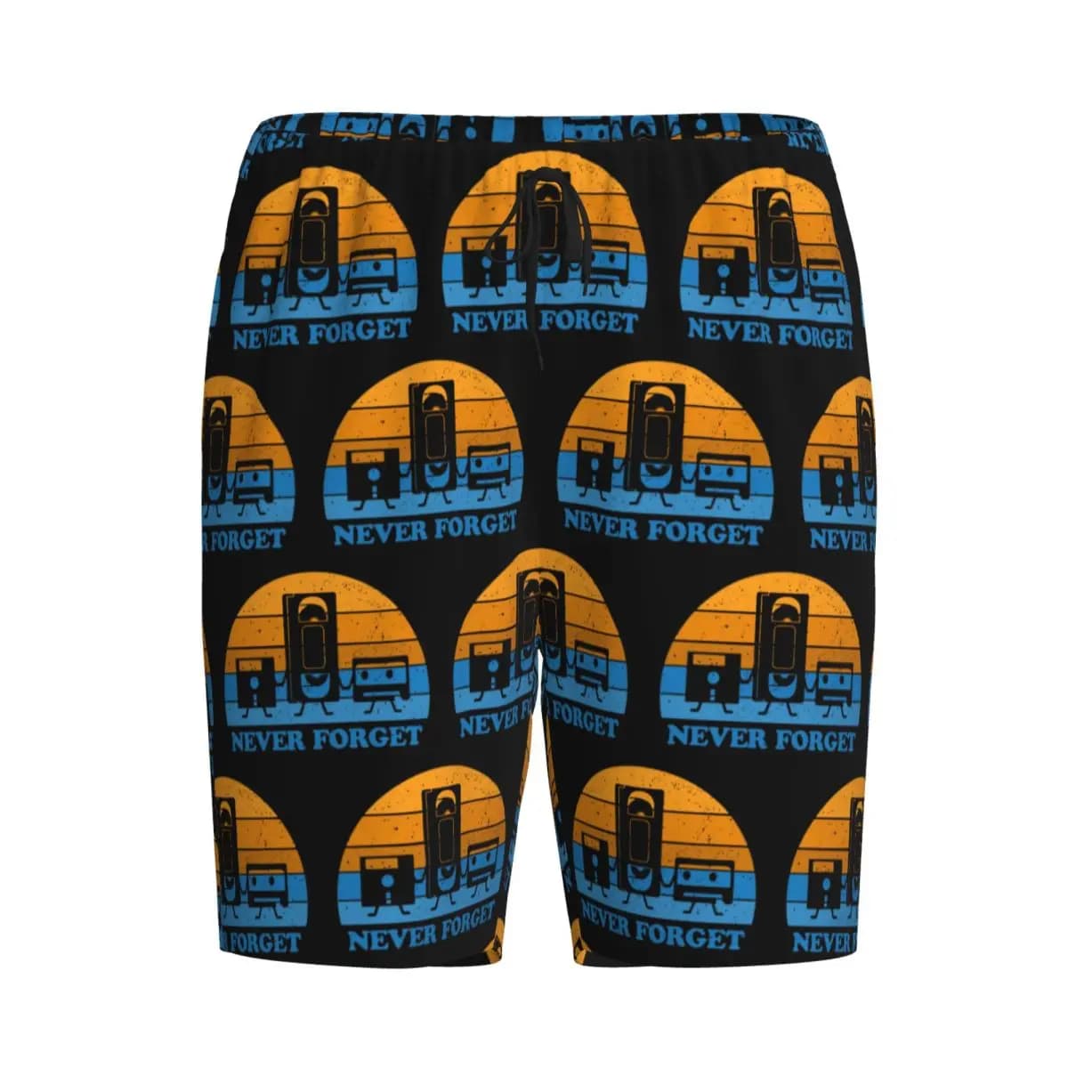 Custom Never Forget -Floppy Disk Cassette VHS Tape Shorts Sleeping Pants Men Pajama Pants Lounge Sleep Sleepwear Bottoms