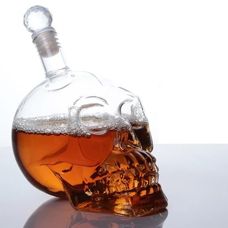 Creativo testa di teschio Decanter bottiglia di cristallo Vodka vino Decanter bottiglia bicchiere di vino birra bicchiere liquori tazza Whisky acqua vetro Bar