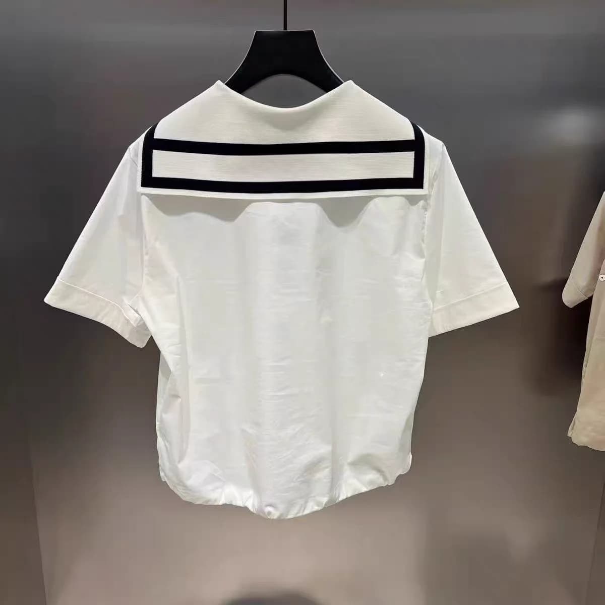 Women 2026 Spring Summer Golf Tee Knit Navy Collar Contrast Color Quick Dry Short Sleeve Loose Baseball Sports Golf Apparel