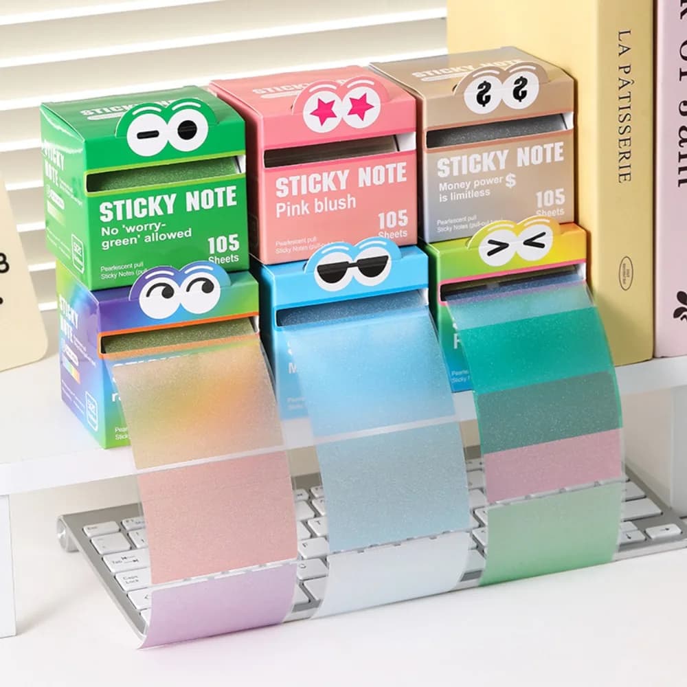 Gradient pearl pull-out index sticky semi transparent note stickers with high aesthetic value