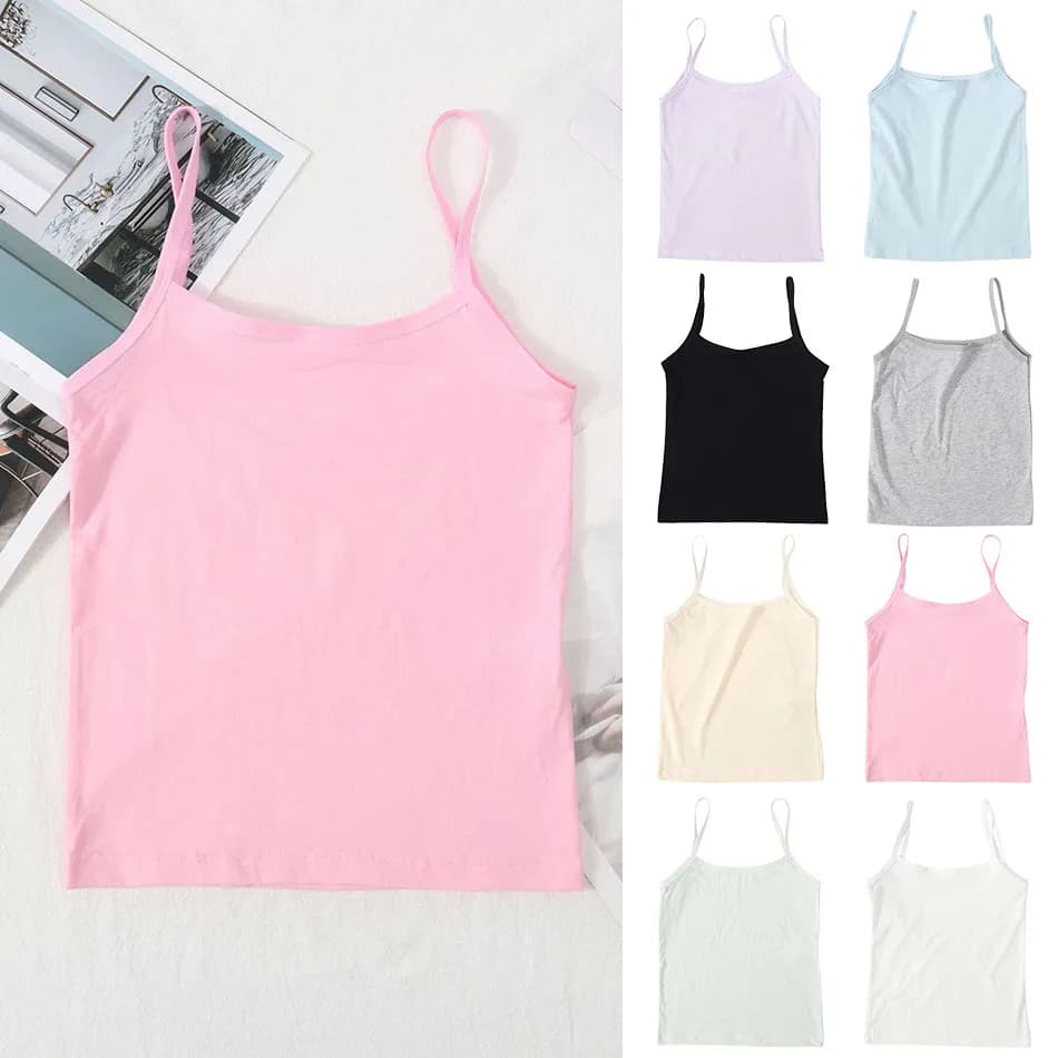 Protezione delicata per ragazza, senza ferretto, canotta, per bambini delle scuole giovani, gilet comodo discreto, canottiera tinta unita per bambini