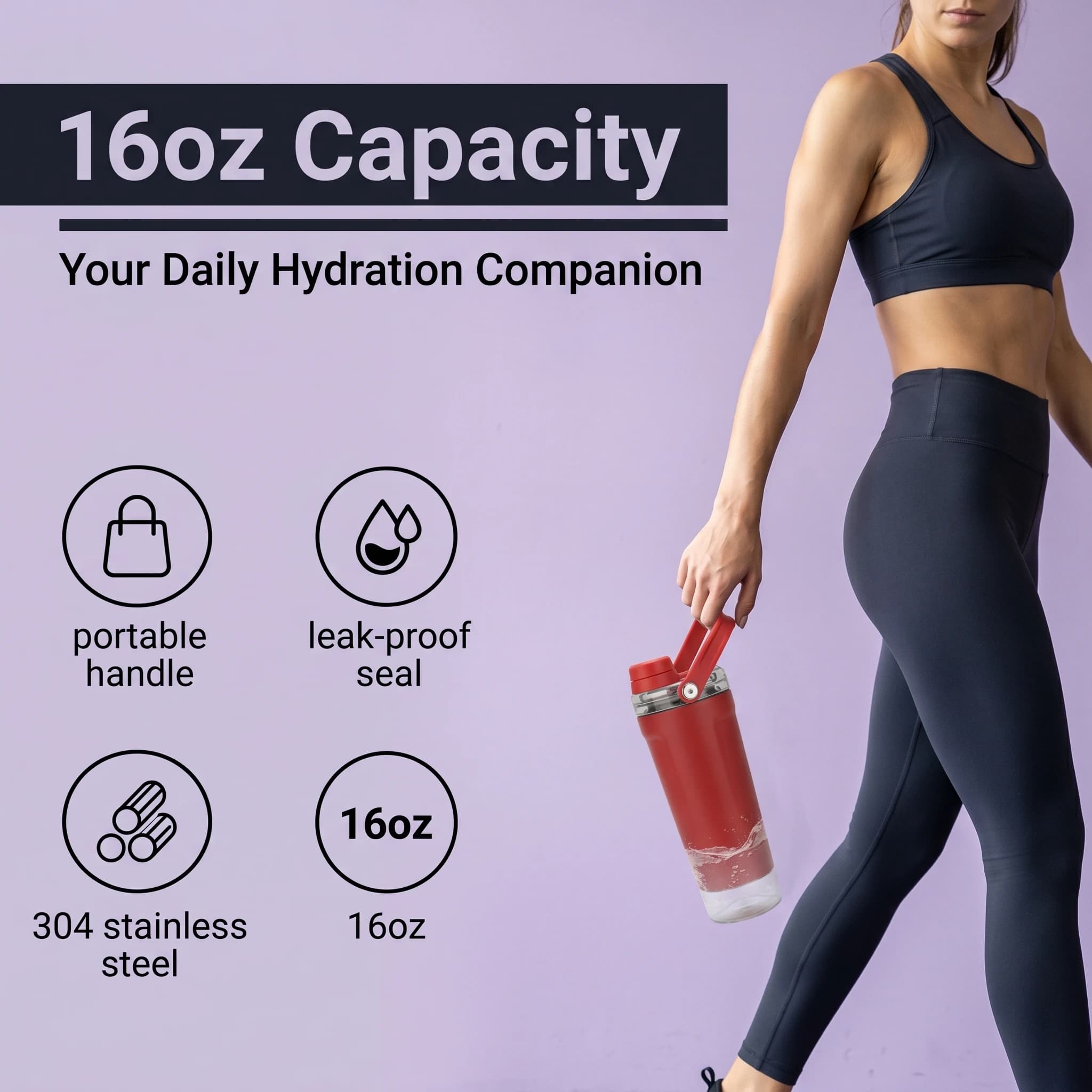 New Double-layer Protein Powder Shaker Cup, 304 Stainless Steel Insulated Sports and Gym Water Cup with Storage Compartment