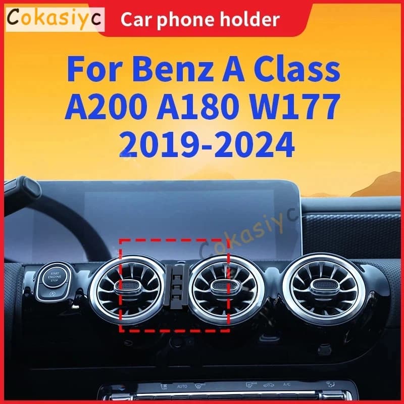 Car Phone Holder For Mercedes Benz A Class A200 A180 W177 2019-2024 Special Fixed Base Wireless Charger Stand Mobile Phone Mount