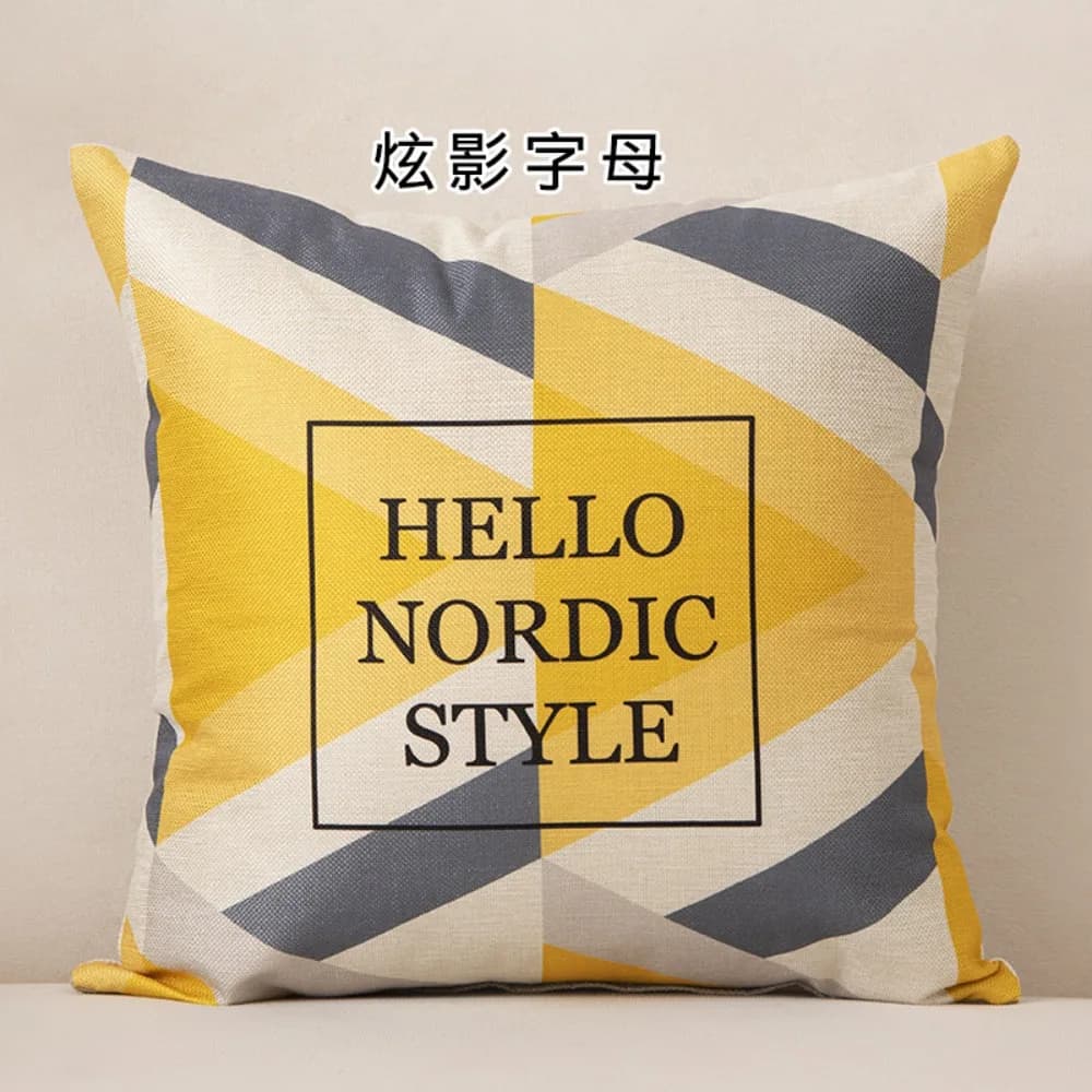 CIFBUY Nordic Modern Geometric Yellow Striped Cushion Cover 45x45cm Decorative Throw Pillow Case for Home Sofa Chair Car Coffee