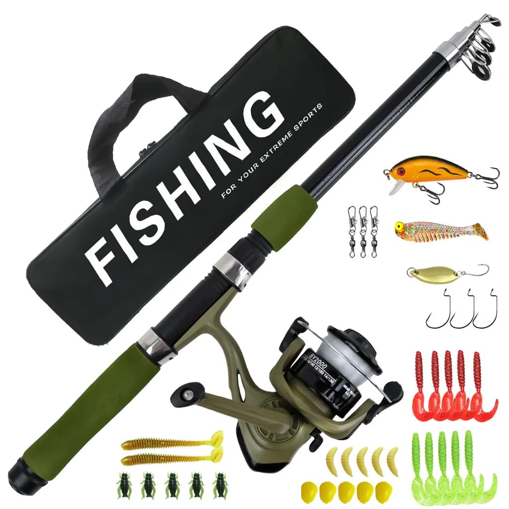 Best Selling Lure Fishing Rod and Reel Combo with Tackle Box,Fishing Accessories&Carry Bag,Complete Beginner Fishing Tackle Kit