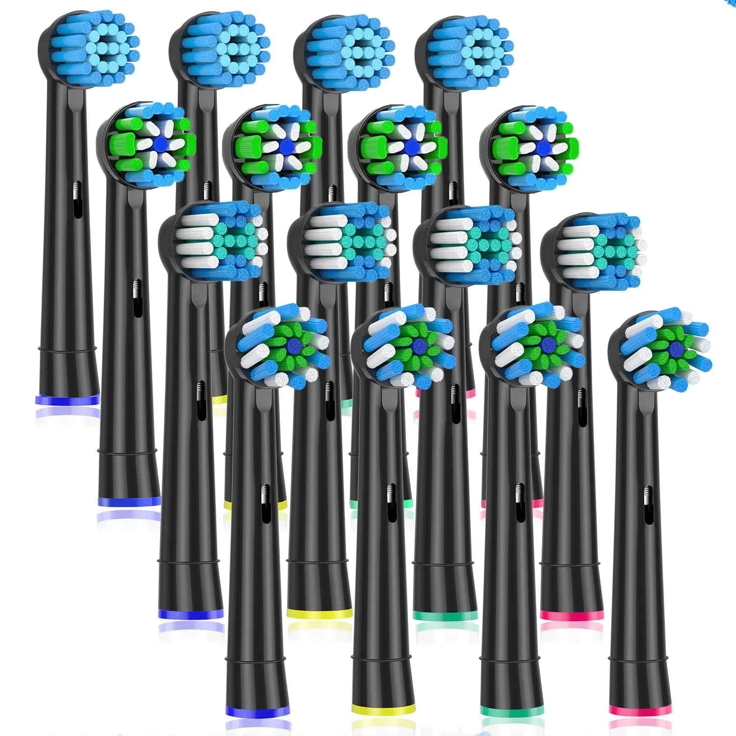 Pack of 16 spare heads for electric toothbrush Oral B Filter Cross Action 3D Pro Bianco Precision Standard Daily cleaning