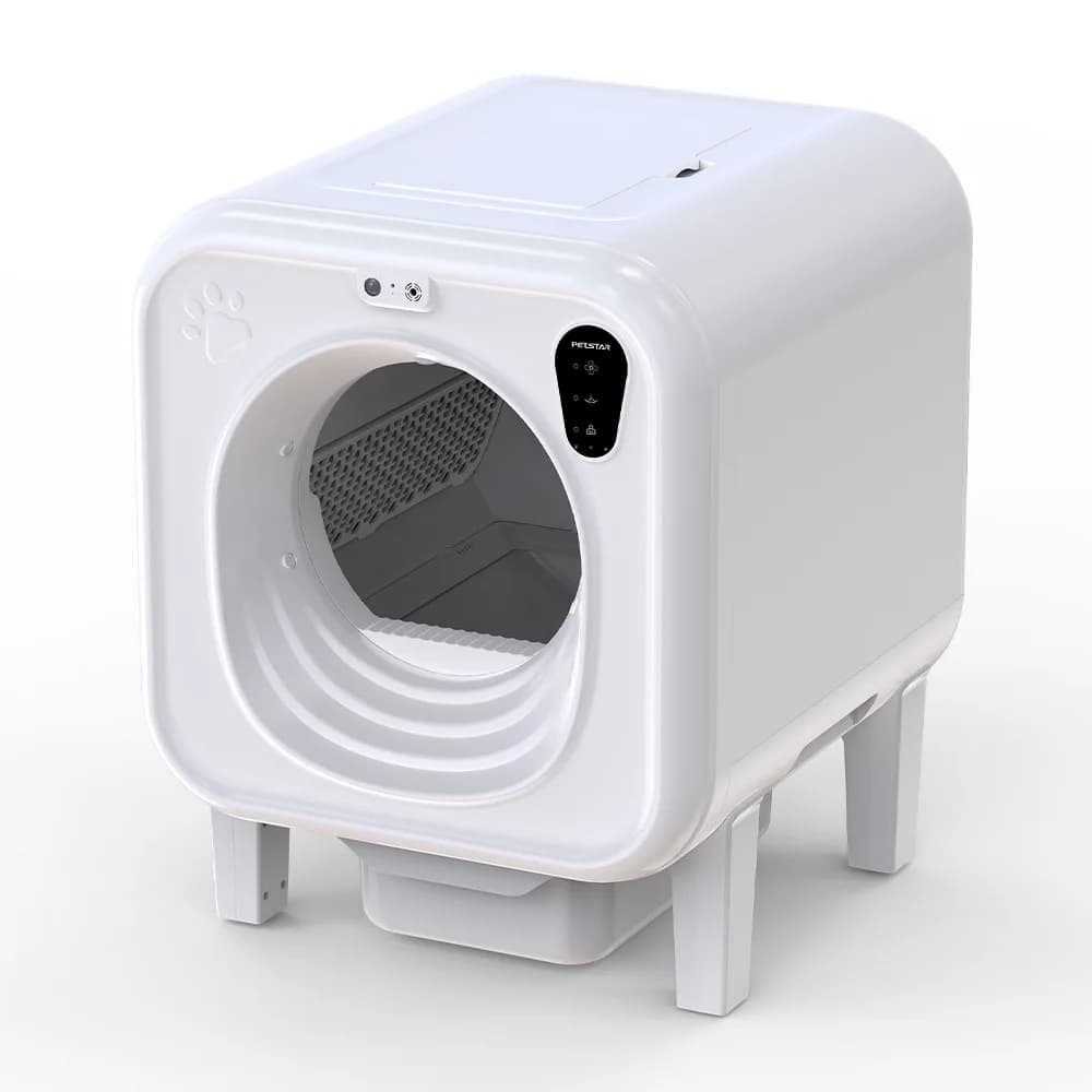 Videocitofono con citofono vocale AI, pala per merda con un clic, pulizia e deodorante, lettiera automatica per gatti