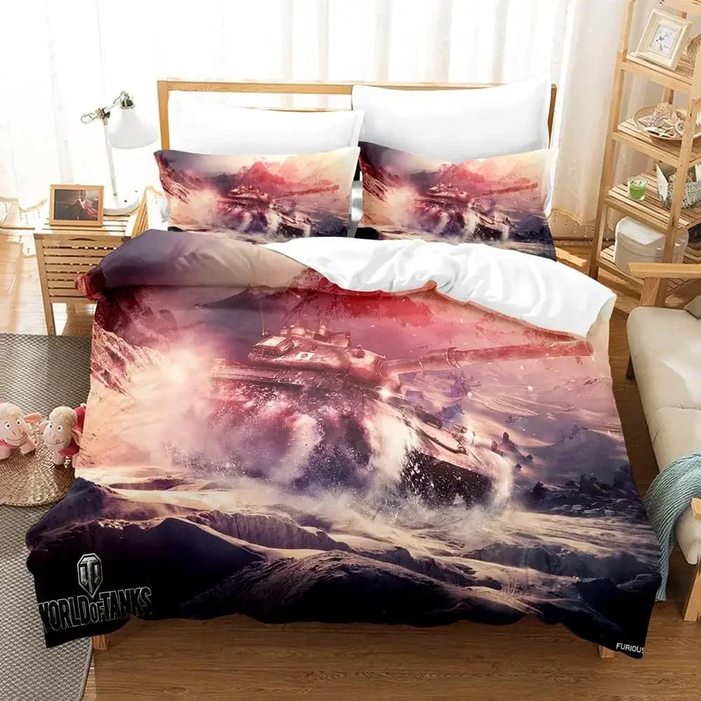 Tank War Theme Comodo copripiumino copripiumino Federa Set biancheria da letto Decorazione camera da letto per bambini Tessili per la casa