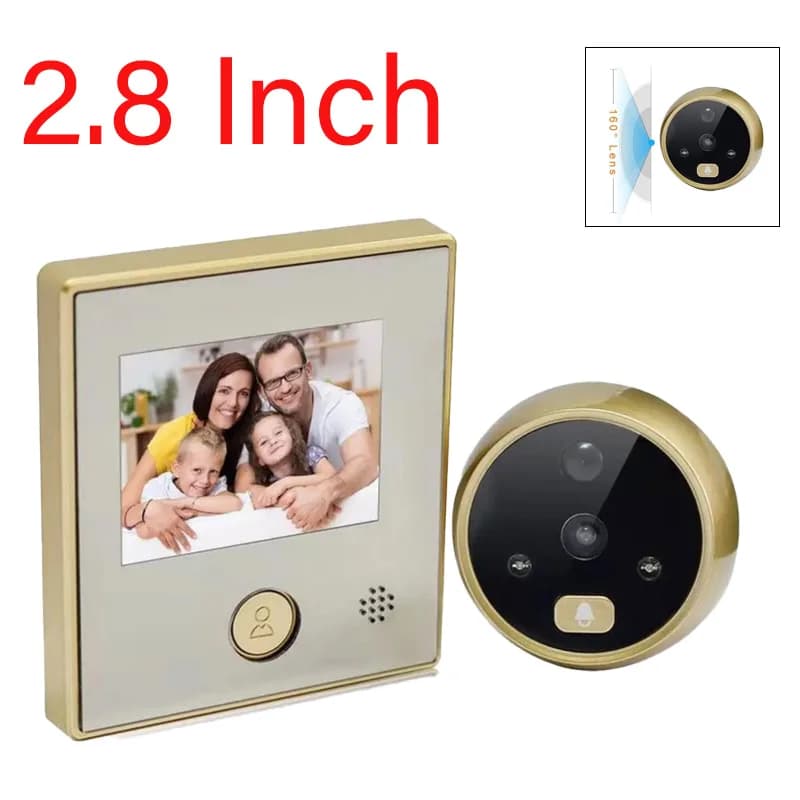 Foto e video automatici Cats Eye Display LCD da 2,8 pollici Videocitofono intelligente Campanello Rilevazione movimento Batteria agli ioni di litio Videocamera per campanello notturno