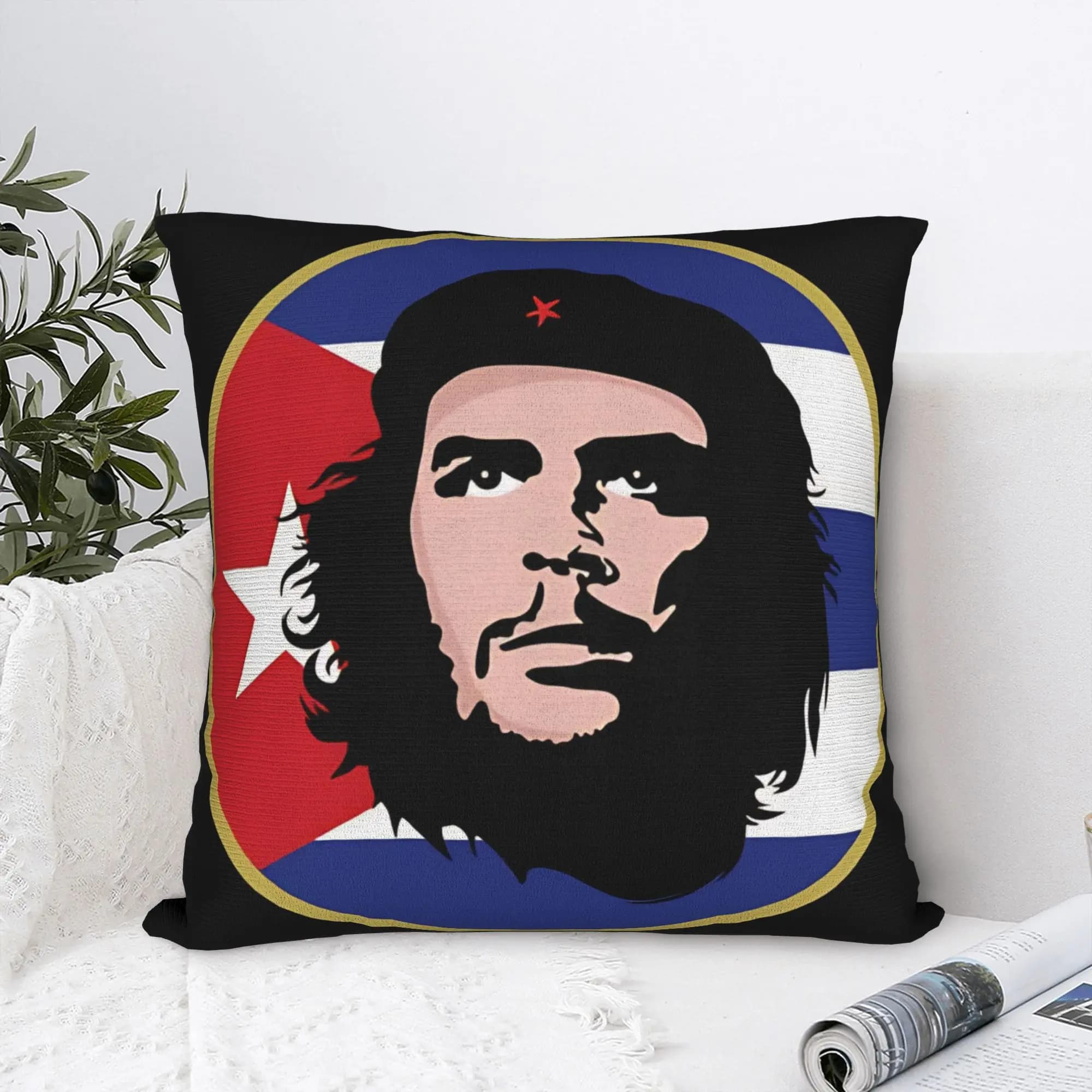 Fodera per cuscino con bandiera di Cuba di Che Guevara, fodera per cuscino morbida, fodera per cuscino originale per soggiorno, letto, sedia