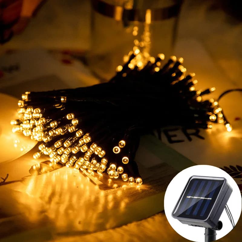 Luci LED Solari a Filo per Decorazioni Natalizie da Giardino, Illuminazione Esterna per Matrimoni e Festività