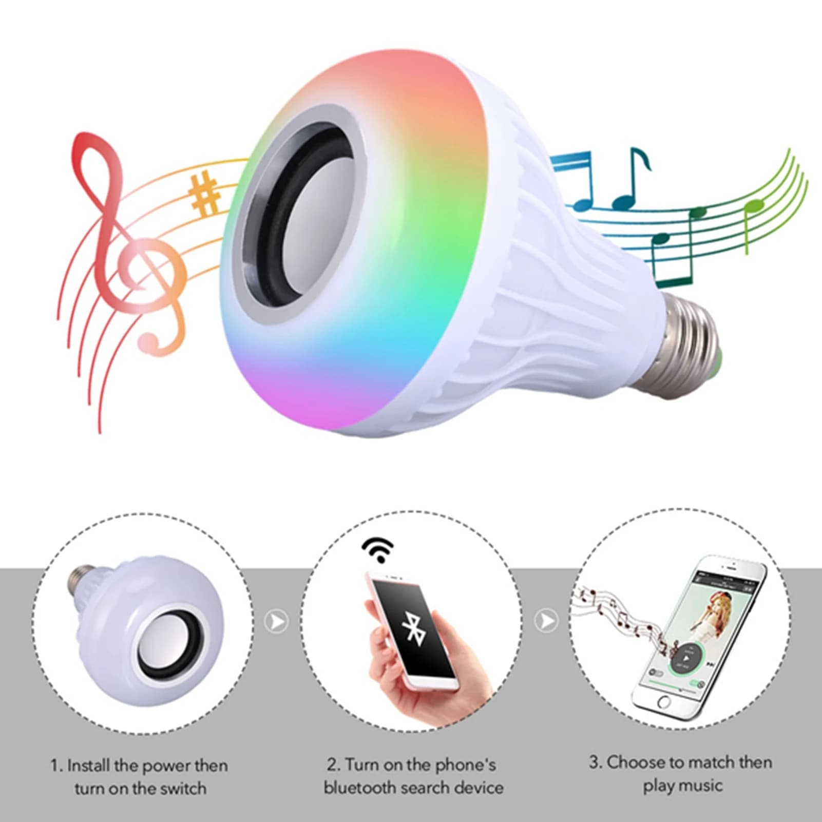 E27 12W lampadina a LED RGB altoparlante Bluetooth musica telecomando lampada che cambia colore per la decorazione della festa della camera da letto